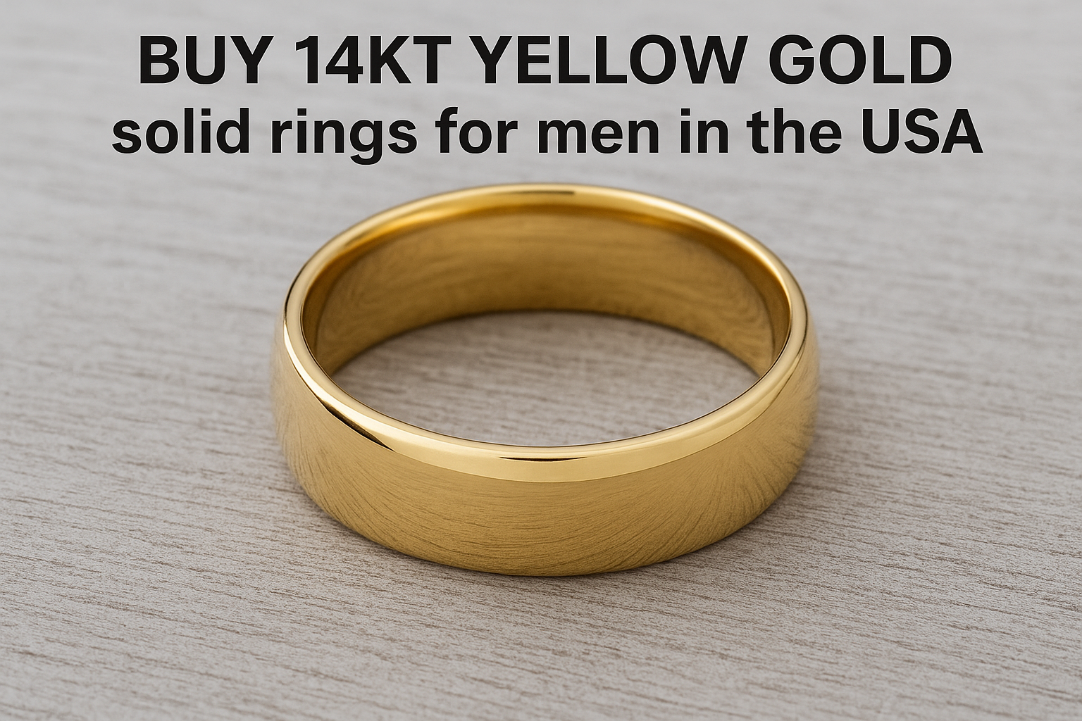 Buy 14kt Yellow Gold Solid Rings For Men In USA