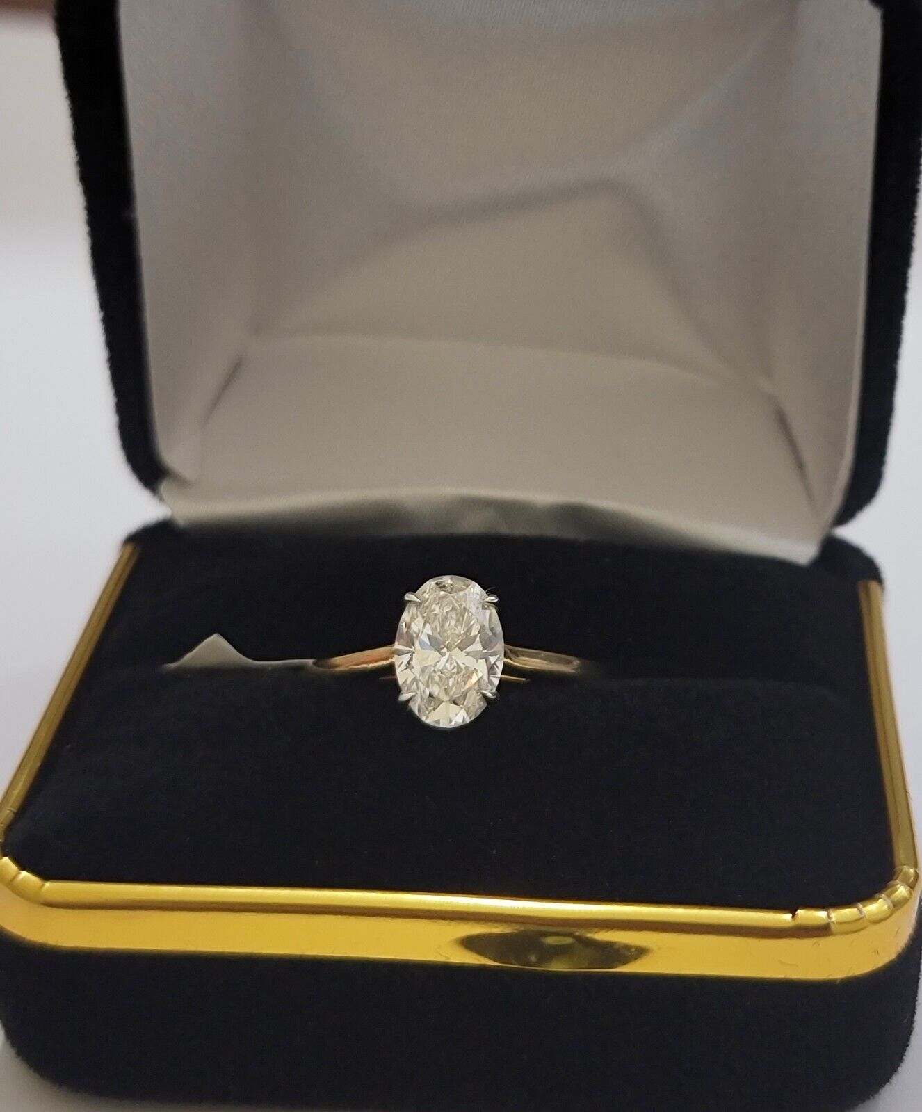 1 CT Diamond Ring Solitaire Engagement Wedding 14k Gold For Ladies , lab - created - GoldenlinQ