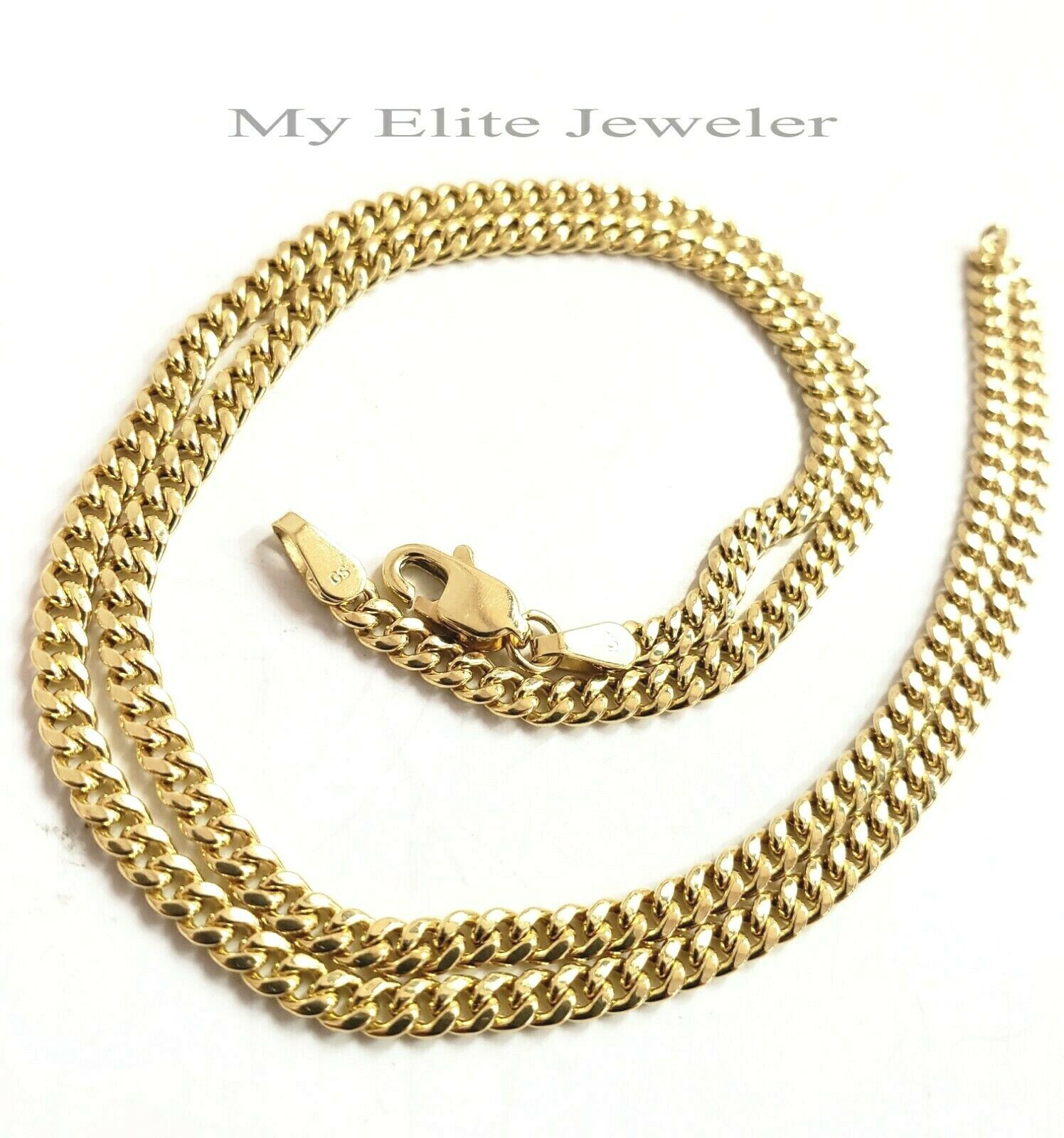 10 K Gold 3mm Chain 0.28 CT Diamond Initial D Charm Alphabet Men's Ladies Letter - GoldenlinQ