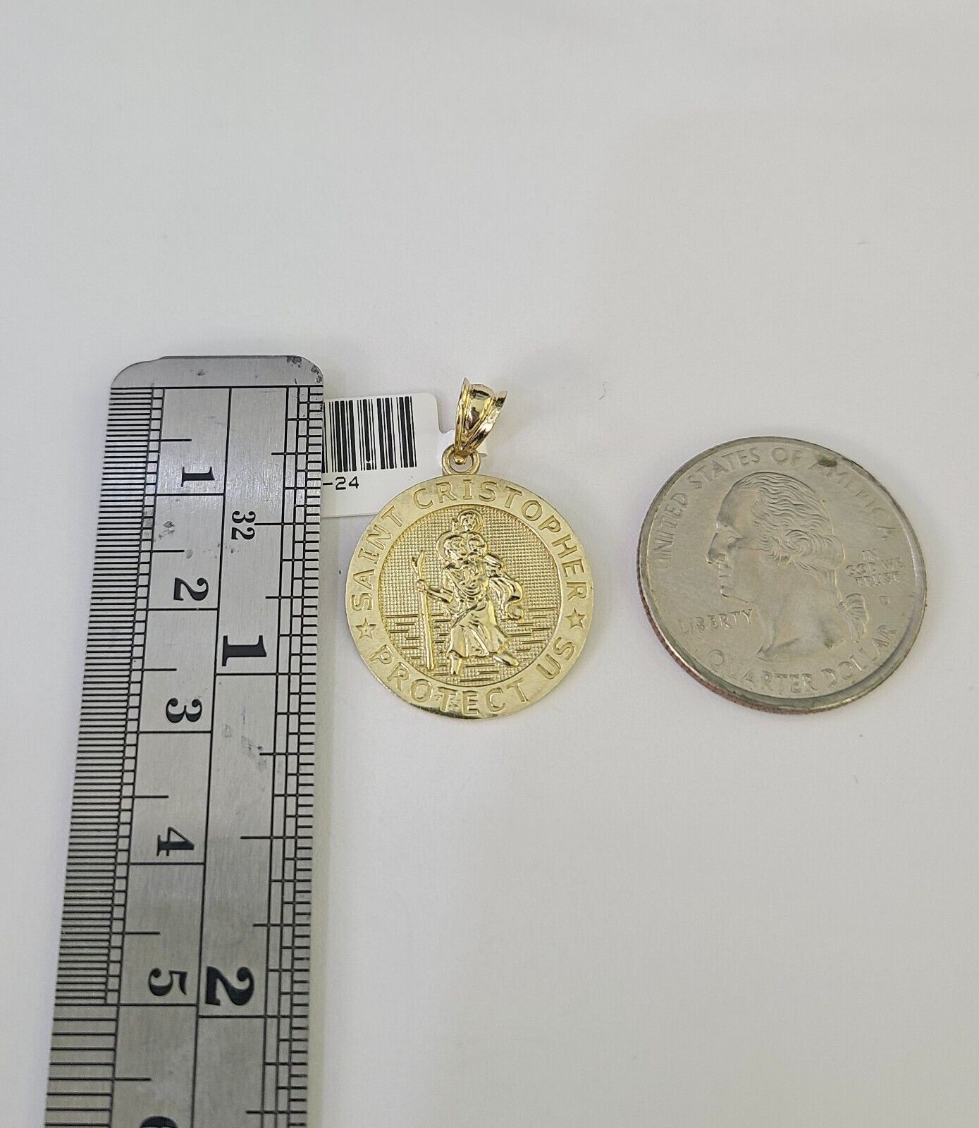 10k 2.5mm Rope Chain Saint Christopher Pendant 18" - 30" Gold Set Charm Necklace - GoldenlinQ