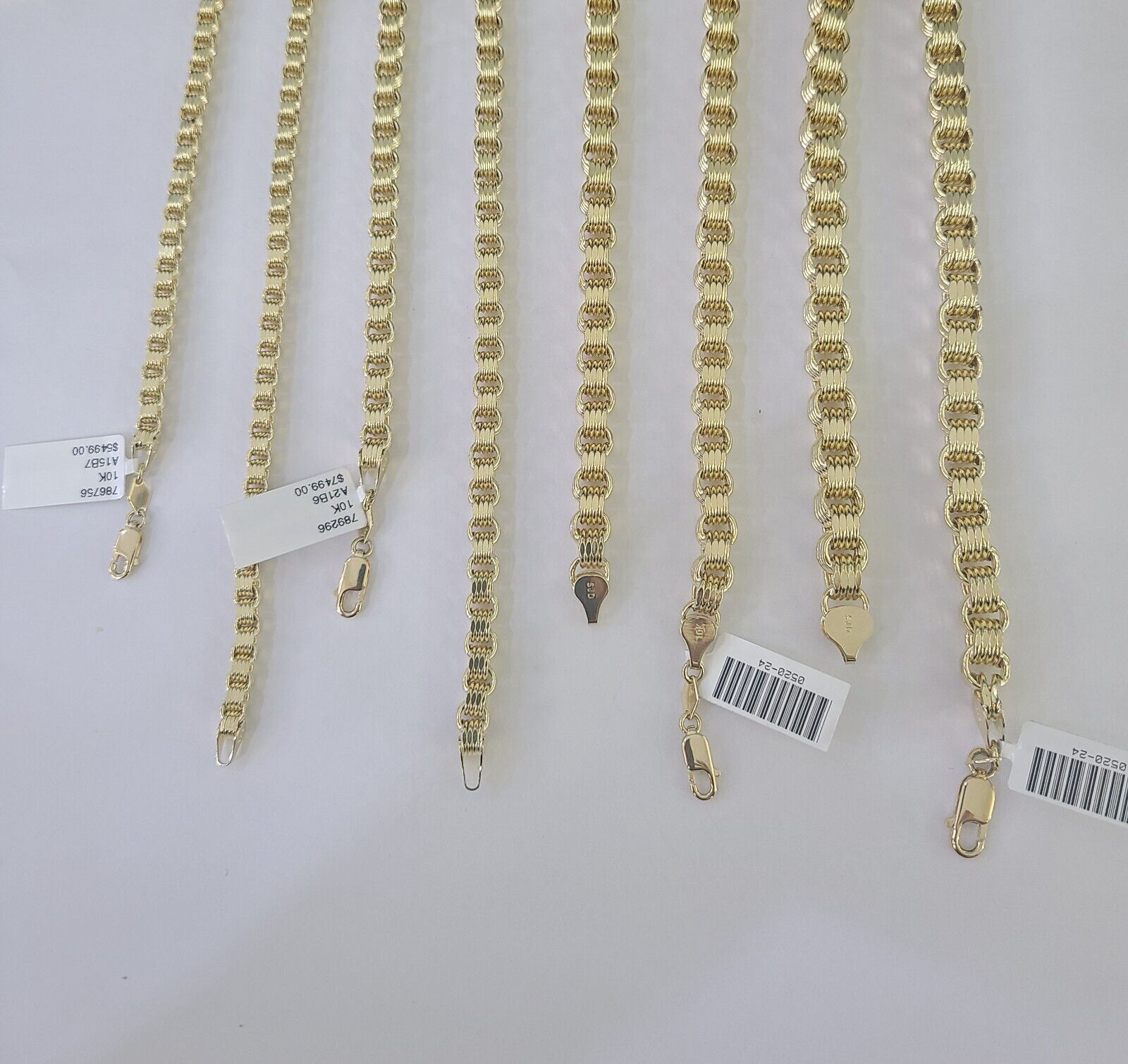 10k Byzantine Chain Yellow Gold Necklace 4mm - 7mm 20 - 30 Inches Real Men Women - GoldenlinQ