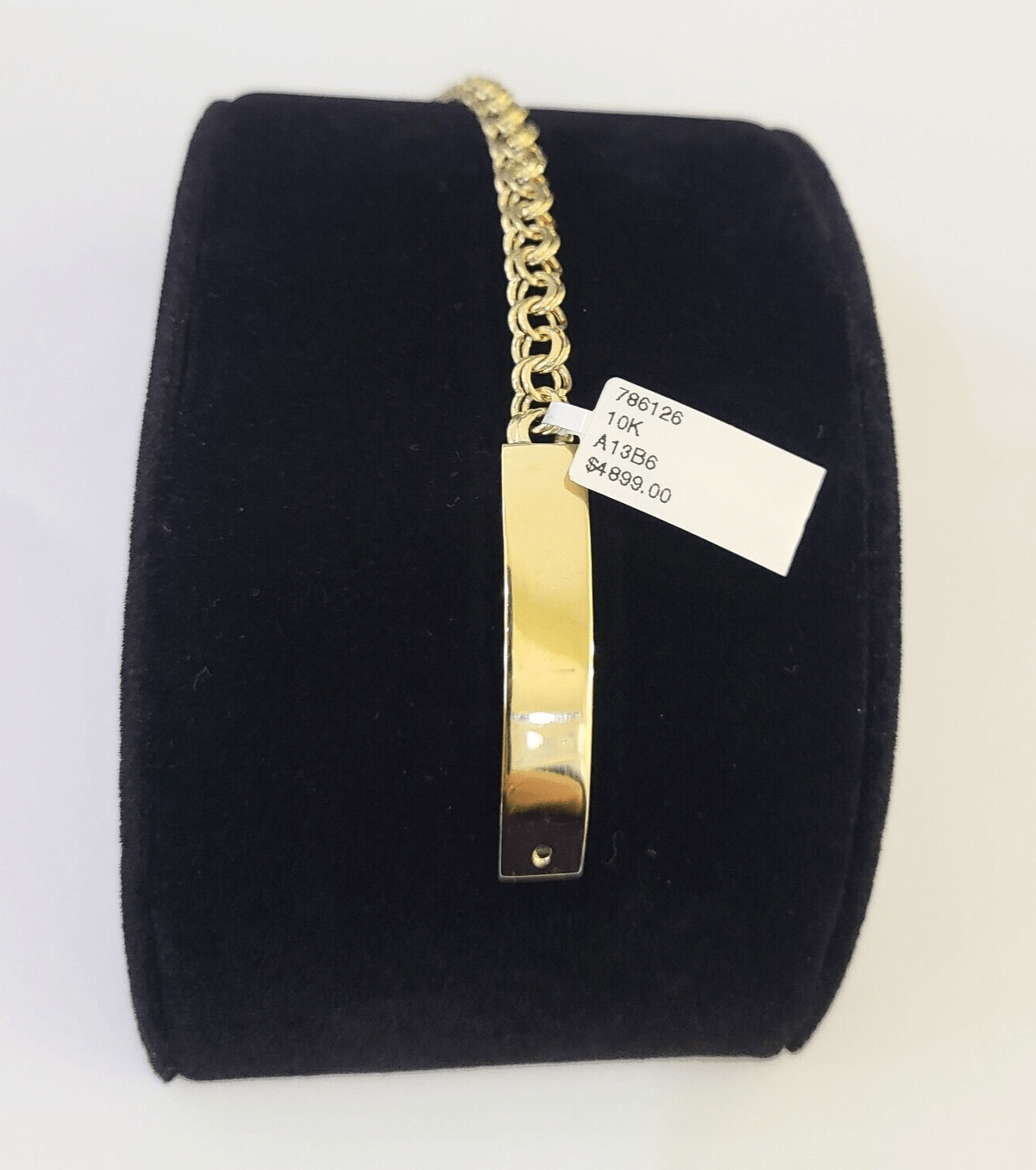 10k Chino ID Bracelet Yellow Gold Box Lock Real 10kt Men Women 6" - GoldenlinQ