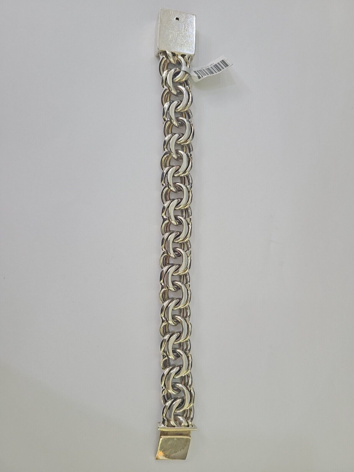 10k Chino Link ID Bracelet White Gold 16mm 9 Inches Solid For Men's 10kt Real - GoldenlinQ