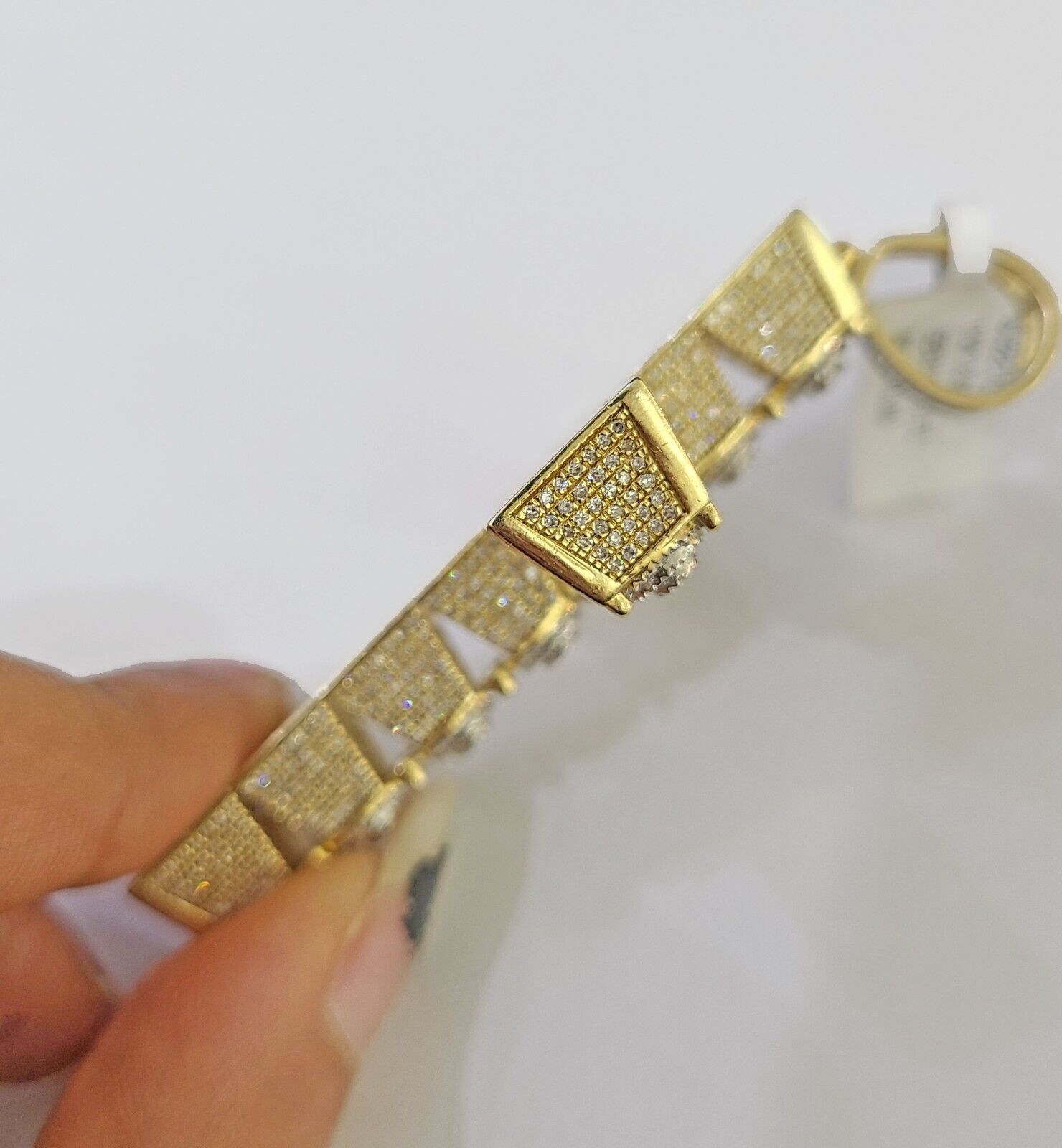 10k Circular Shaped Diamond Cross Charm Made With Yellow Gold And Diamonds - GoldenlinQ