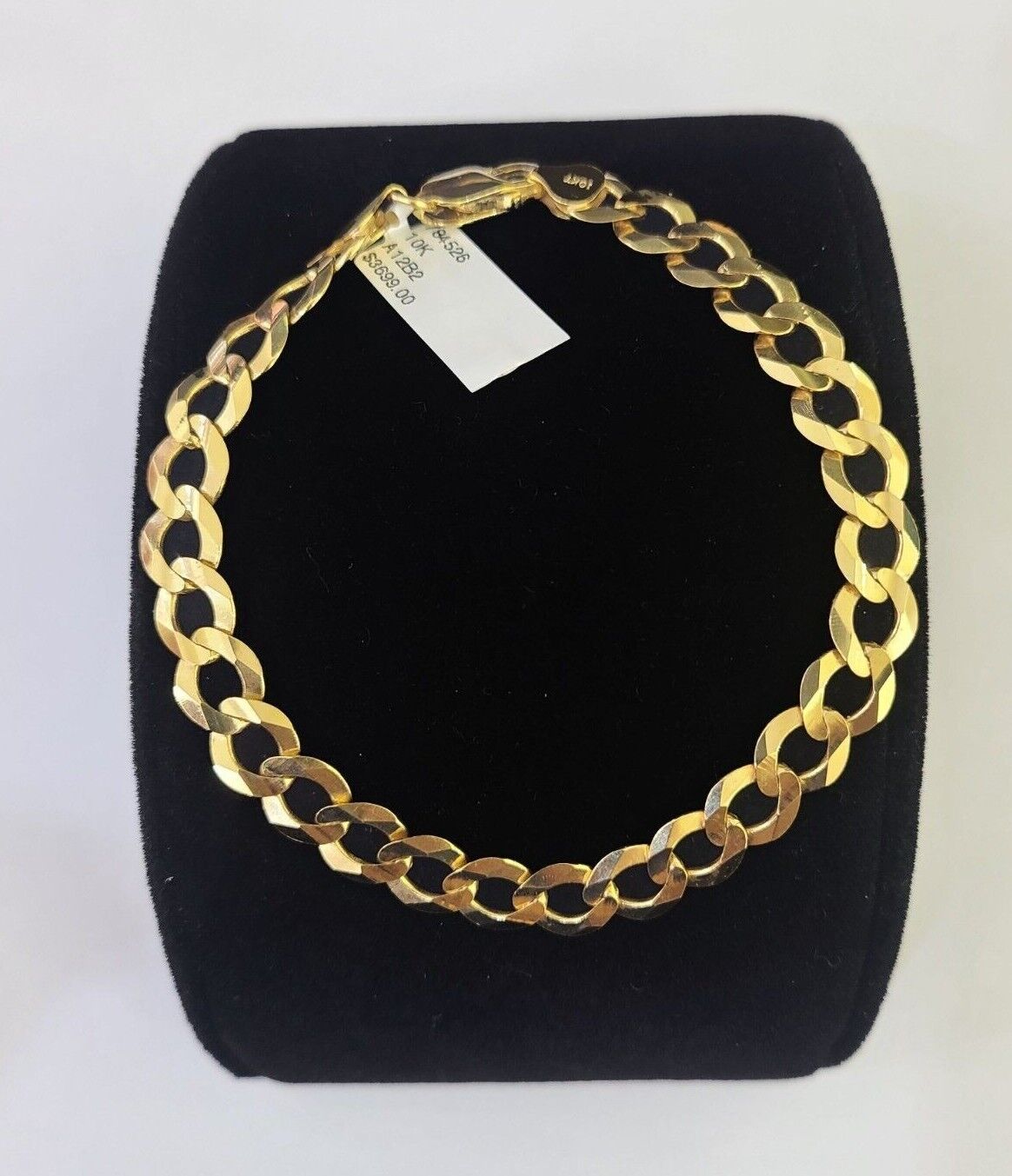 10k Cuban Curb link Bracelet 7" 7.5" 8" 8.5" 9" 8mm Solid Gold Lobster clasp - GoldenlinQ