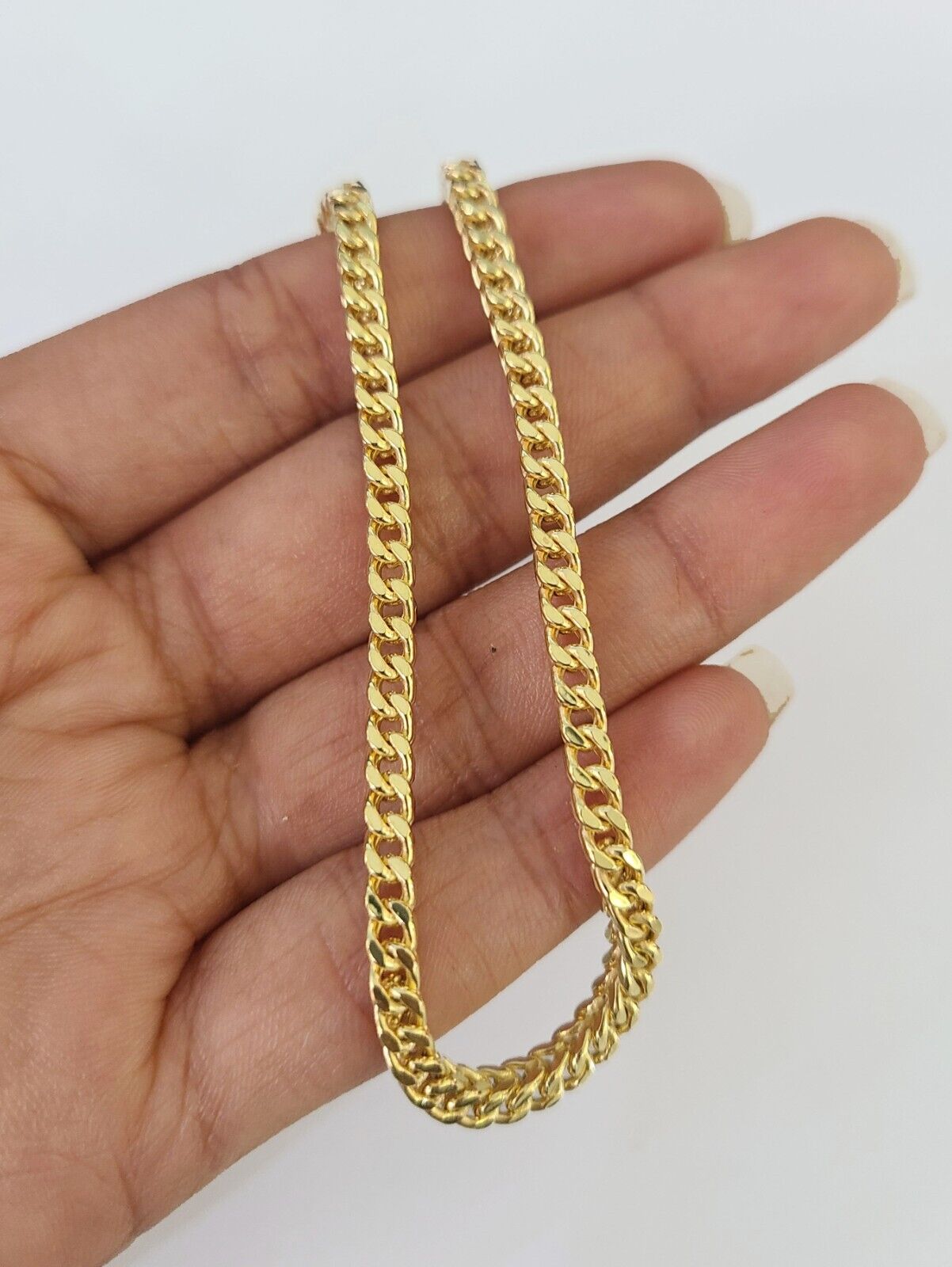 10k Franco Bracelet 4mm 9" Inch Yellow Gold Men Women Link Real 10kt - GoldenlinQ