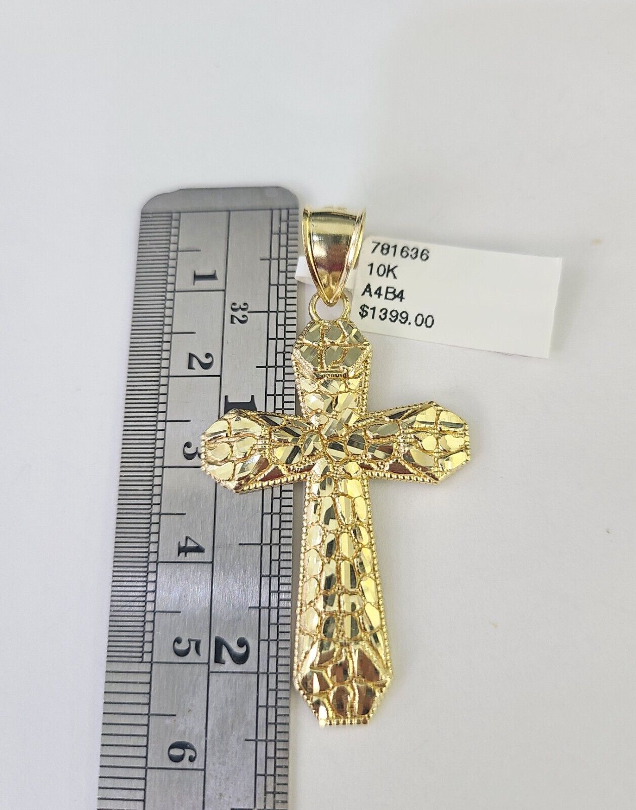 10K Franco Chain Jesus Cross Pendant Charm Necklace 20" - 26" 2.5mm Yellow Gold - GoldenlinQ