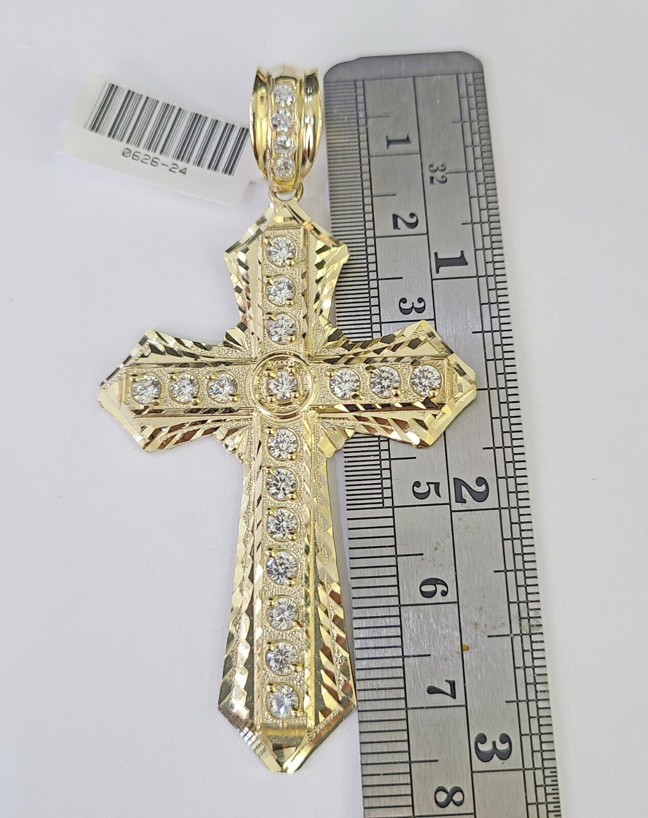 10K Franco Chain Jesus Cross Pendant Charm Necklace 20" - 26" 3mm Gold - GoldenlinQ