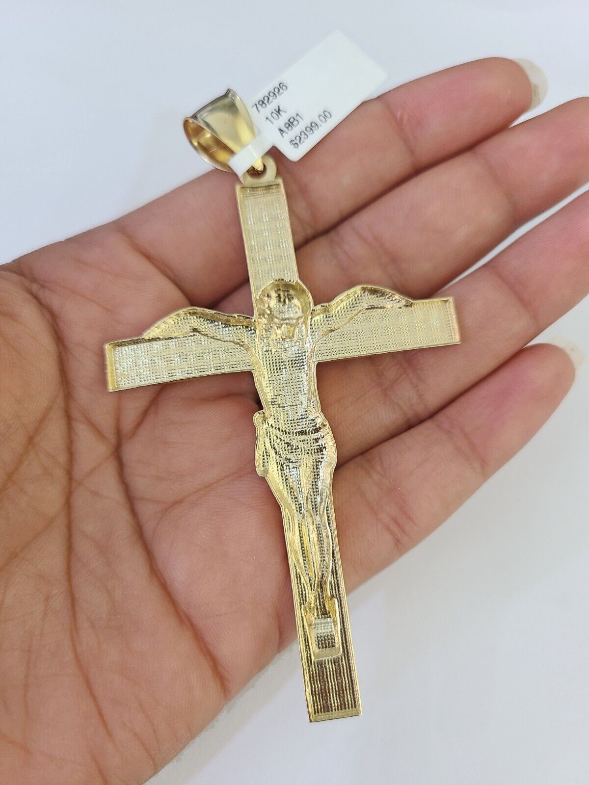 10K Franco Chain Jesus Crucifix Cross Pendant Charm Necklace 20" - 26" 3mm Gold - GoldenlinQ