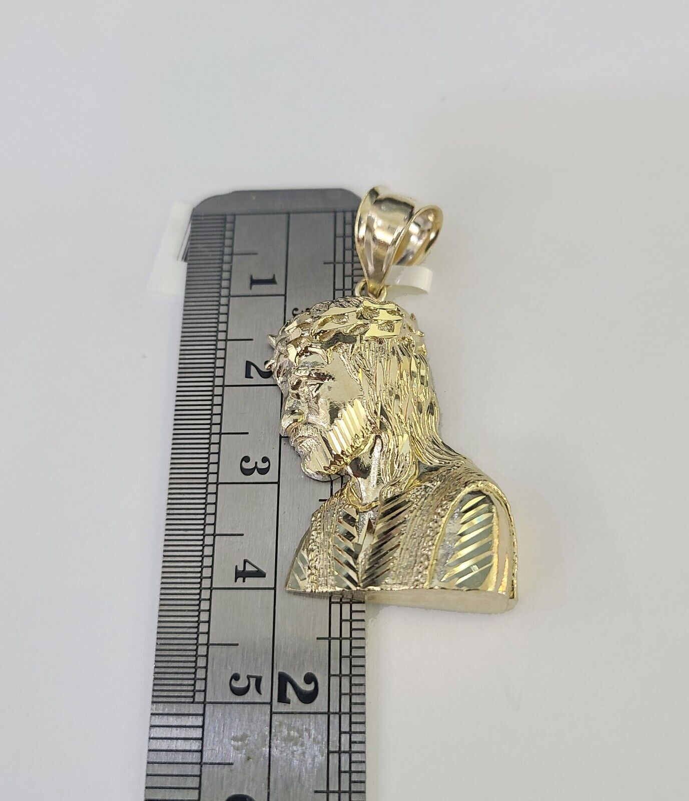 10K Franco Chain Jesus Head Pendant Charm Necklace 20" - 26" 2.5mm Yellow Gold - GoldenlinQ