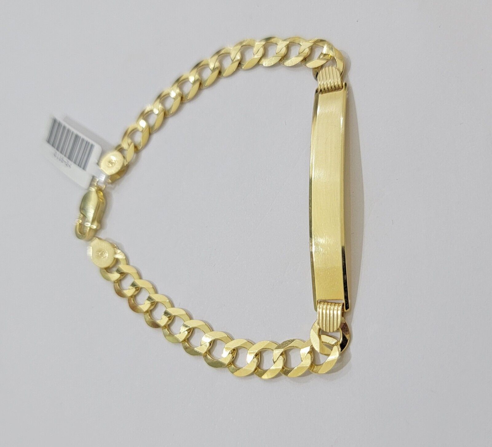 10k Gold Bracelet ID Cuban Curb Link SOLID 10kt Yellow Gold 7mm 8 Inches REAL - GoldenlinQ