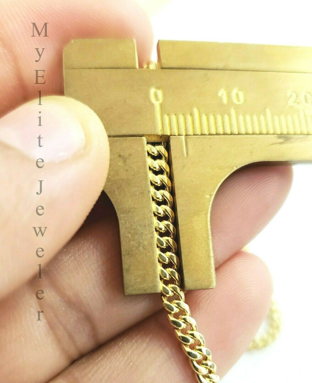 10k Gold Chain Diamond Initial E Charm Alphabet Solid 0.32 Ct Men & Ladies Real - GoldenlinQ