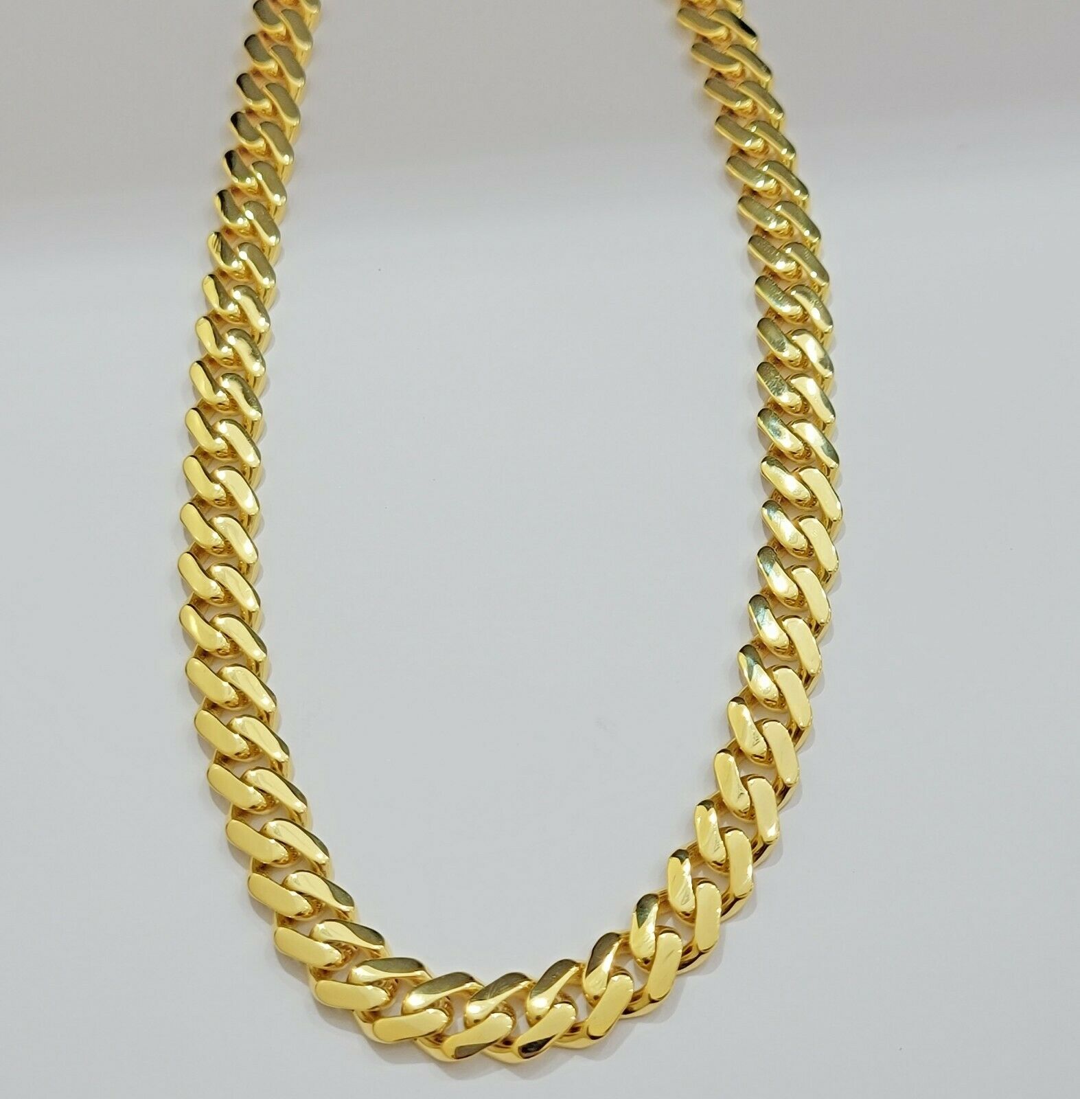 10k Gold Chain Miami Cuban Royal Link 8.5 mm 22" Inch Plain Necklace, REAL 10KT - GoldenlinQ