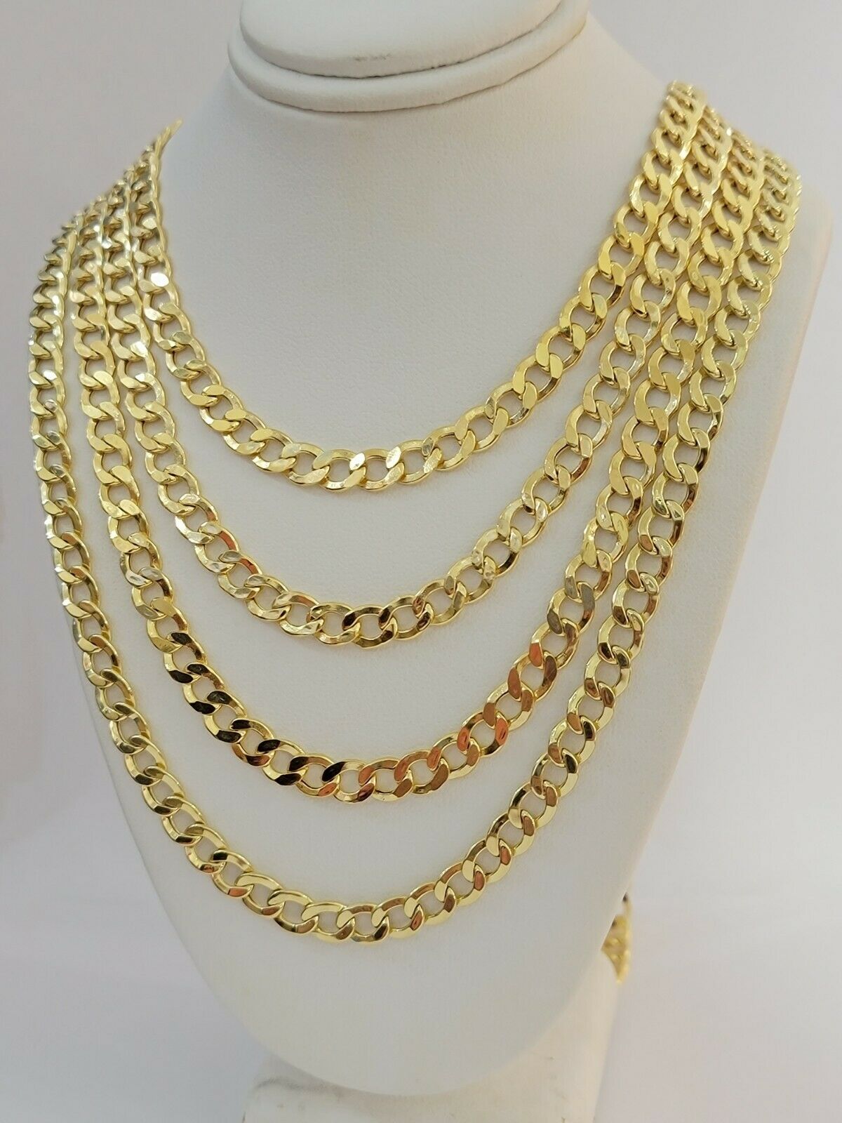 10k Gold Cuban Link Chain Necklace 6.5mm 20" 22" 24" 26" 28" REAL 10kt Yellow Gd - GoldenlinQ