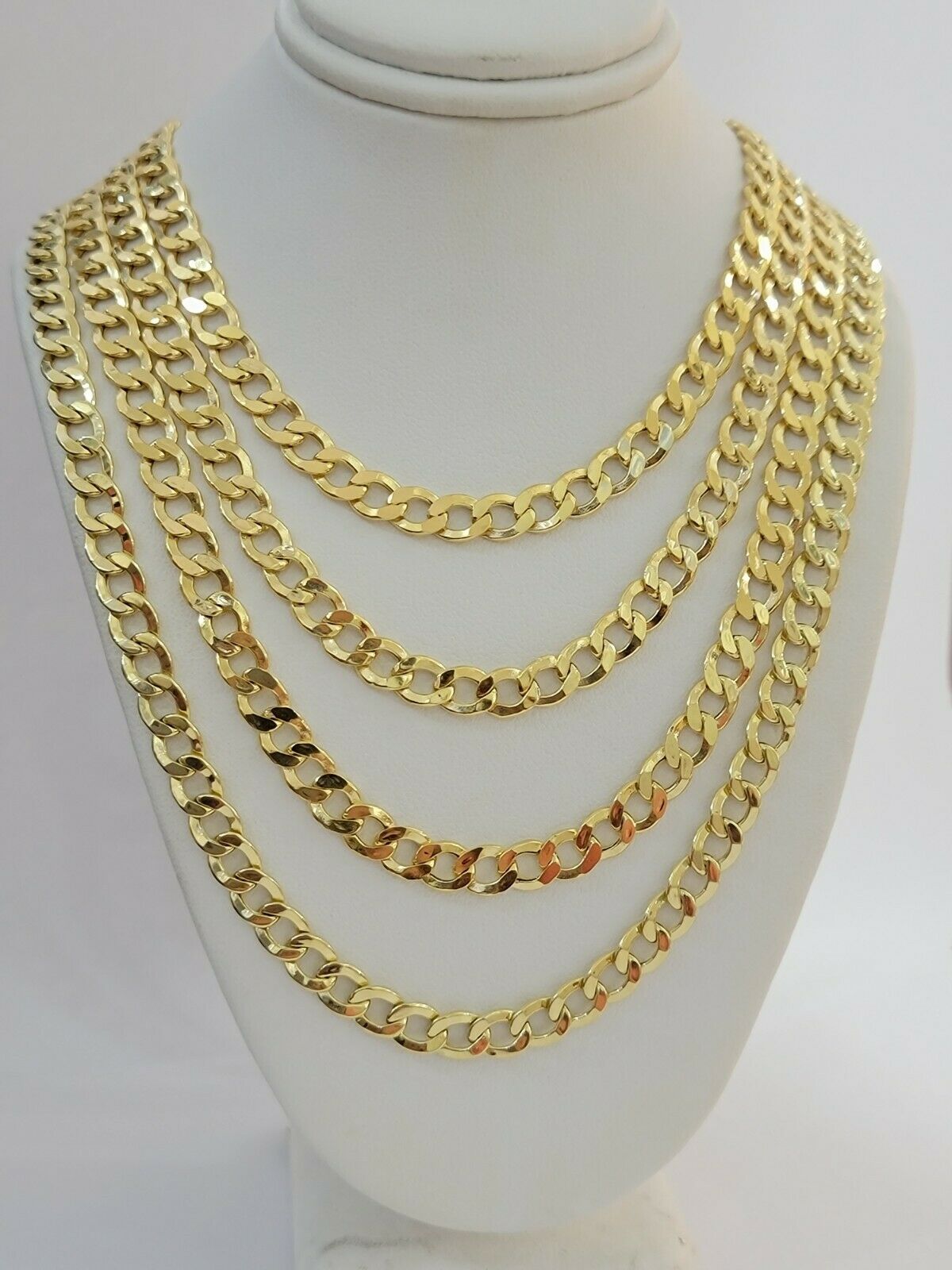10k Gold Cuban Link Chain Necklace 6.5mm 20" 22" 24" 26" 28" REAL 10kt Yellow Gd - GoldenlinQ
