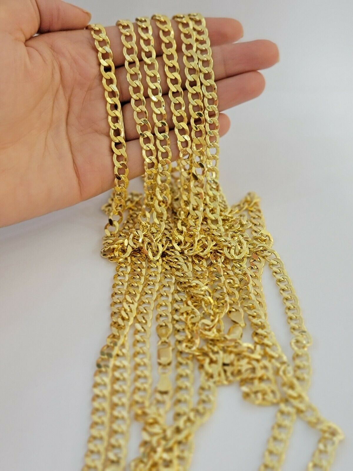 10k Gold Cuban Link Chain Necklace 6.5mm 20" 22" 24" 26" 28" REAL 10kt Yellow Gd - GoldenlinQ