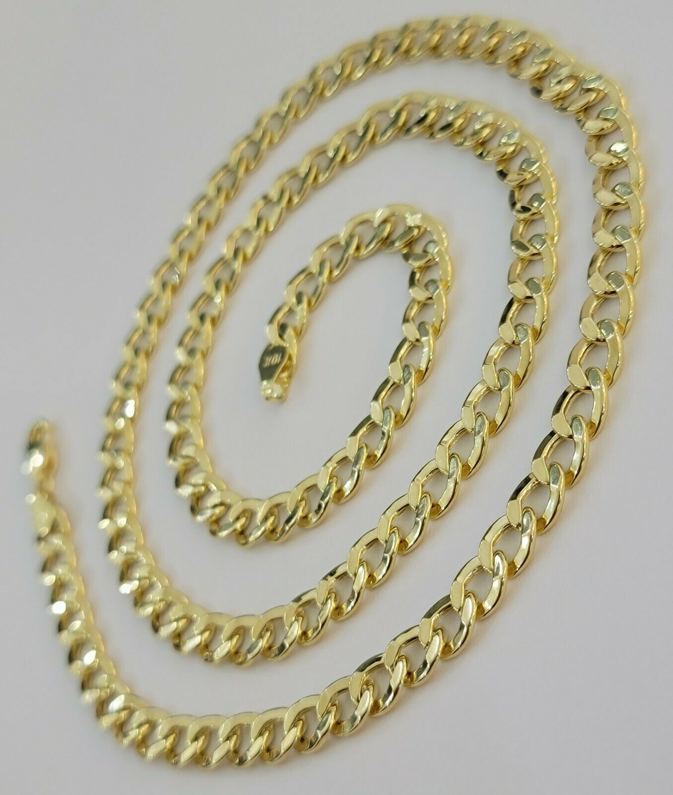 10k Gold Cuban Link Chain Necklace 6.5mm 20" 22" 24" 26" 28" REAL 10kt Yellow Gd - GoldenlinQ