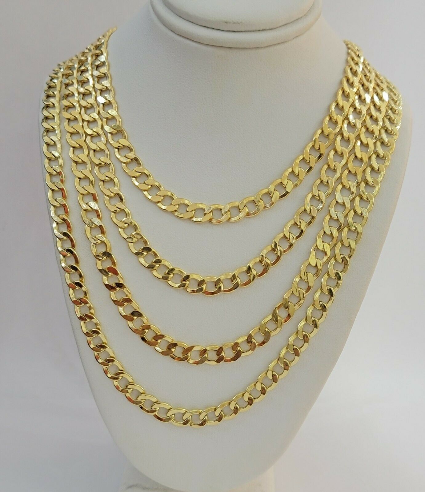 10k Gold Cuban Link Chain Necklace 6.5mm 20" 22" 24" 26" 28" REAL 10kt Yellow Gd - GoldenlinQ