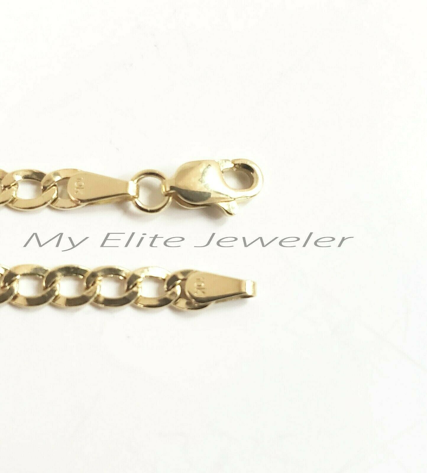 10K Gold Cuban Link Curb Chain Length 18" 20" 22 24" Inch 3mm Necklace Men Women - GoldenlinQ