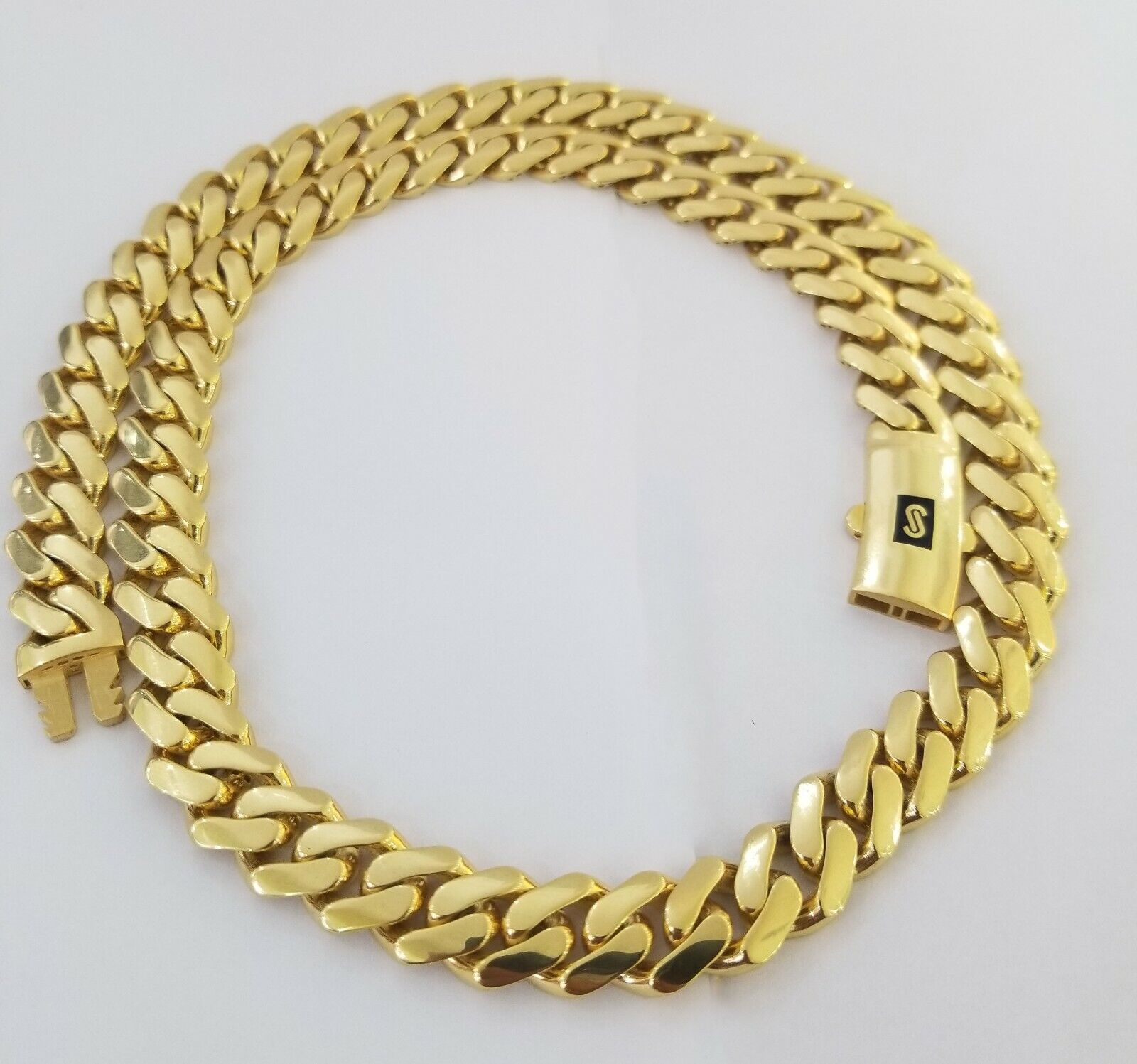 10k Gold Cuban Link Royal 11mm Monaco chain and Bracelet 10kt Real gold set - GoldenlinQ