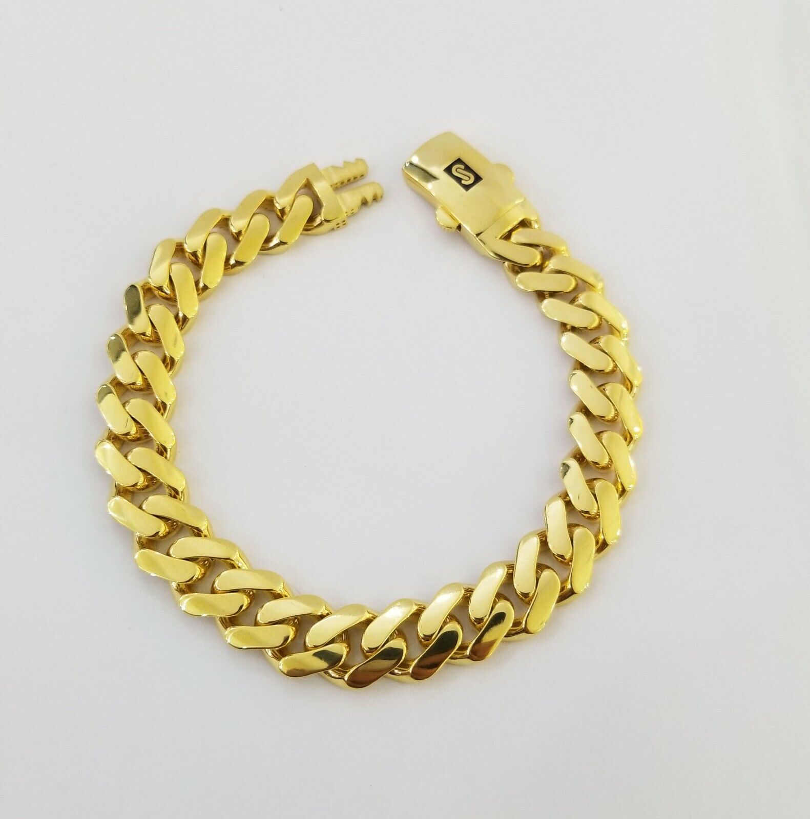 10k Gold Cuban Link Royal 11mm Monaco chain and Bracelet 10kt Real gold set - GoldenlinQ