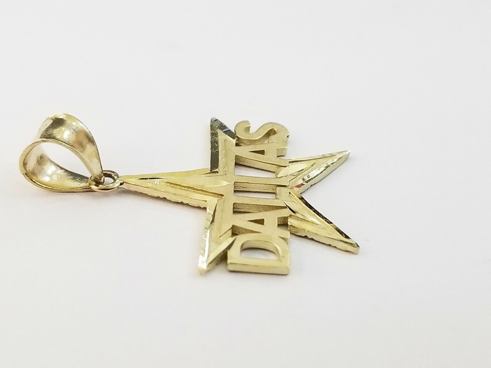 10k Gold Dallas Star Men Pendant 2.5mm Rope Chain in 18 20 22 24 26 28 Inch Real - GoldenlinQ