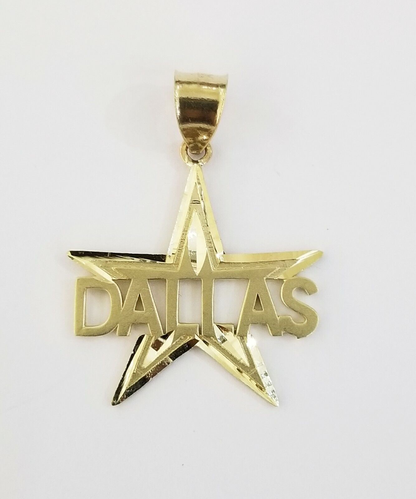 10k Gold Dallas Star Men Pendant 2.5mm Rope Chain in 18 20 22 24 26 28 Inch Real - GoldenlinQ