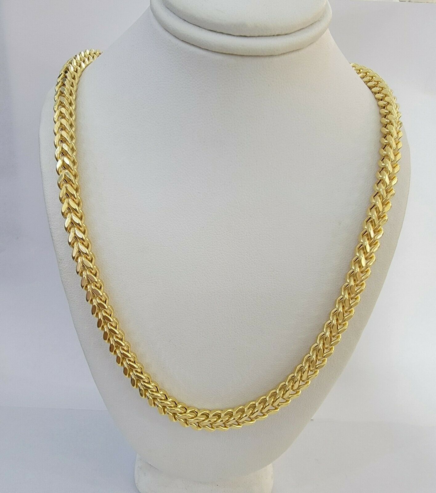 10K Gold Franco Link Chain 22" Necklace 6mm Thick, REAL 10kt Men's STRONG Chain - GoldenlinQ