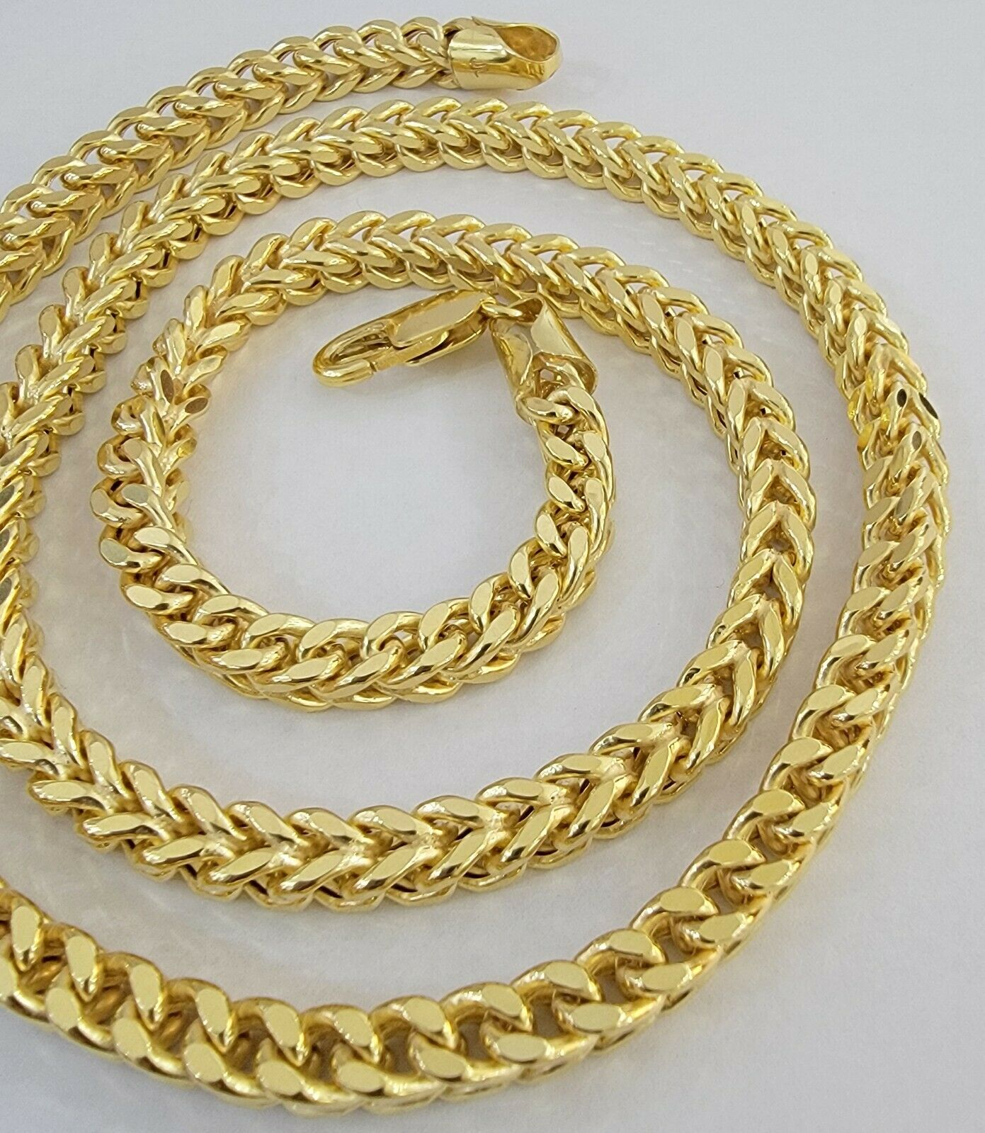 10K Gold Franco Link Chain 22" Necklace 6mm Thick, REAL 10kt Men's STRONG Chain - GoldenlinQ