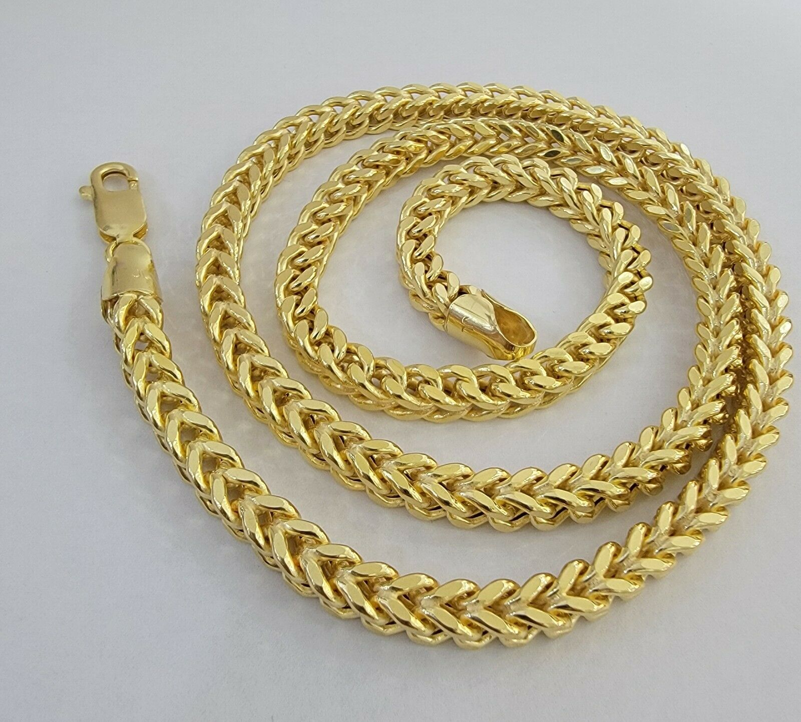 10K Gold Franco Link Chain 24" Necklace 6mm Thick, REAL 10kt Men's STRONG Chain - GoldenlinQ