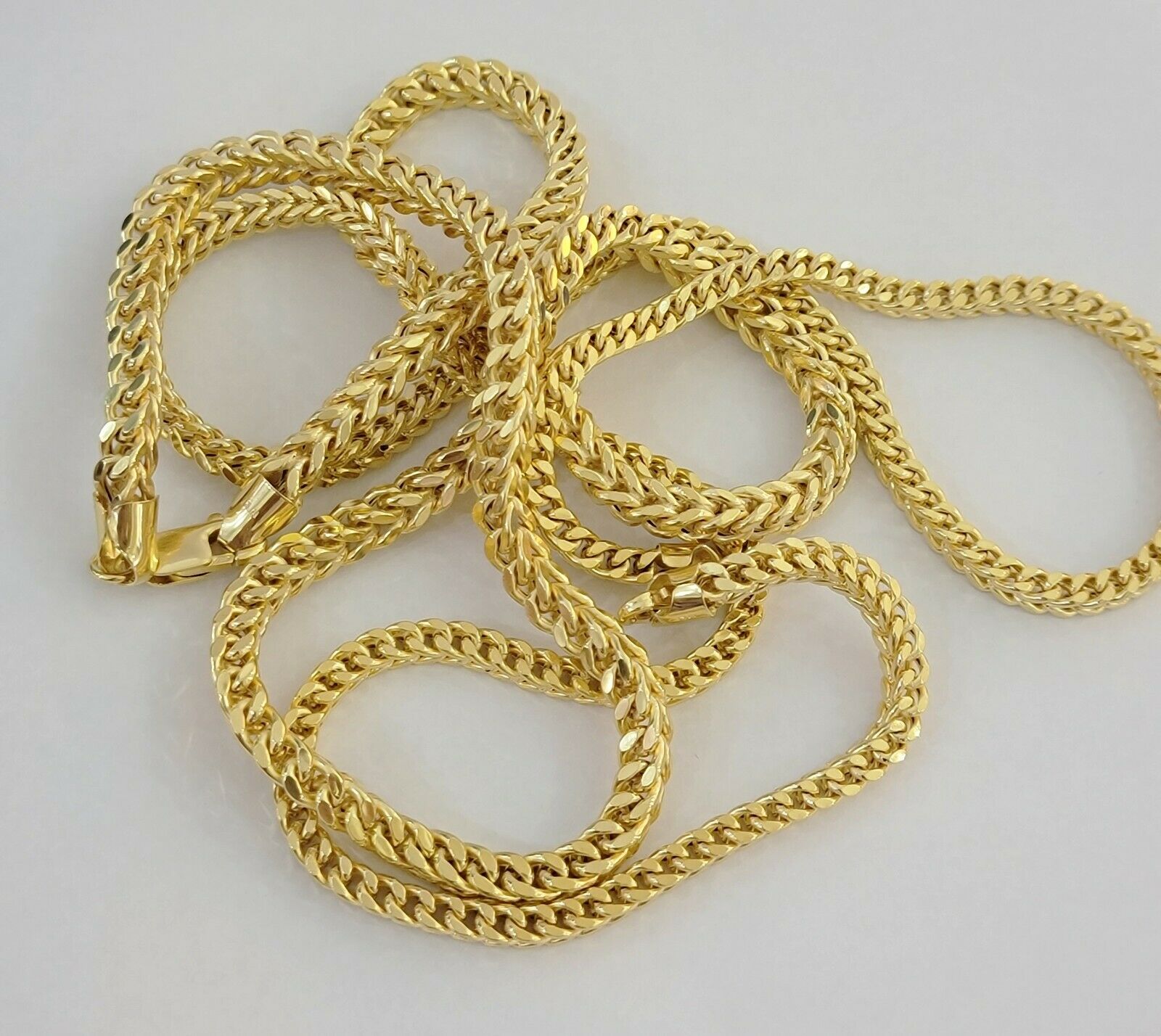 10K Gold Franco Link Chain 26" Necklace 5mm Thick, REAL 10kt Men's STRONG Chain - GoldenlinQ