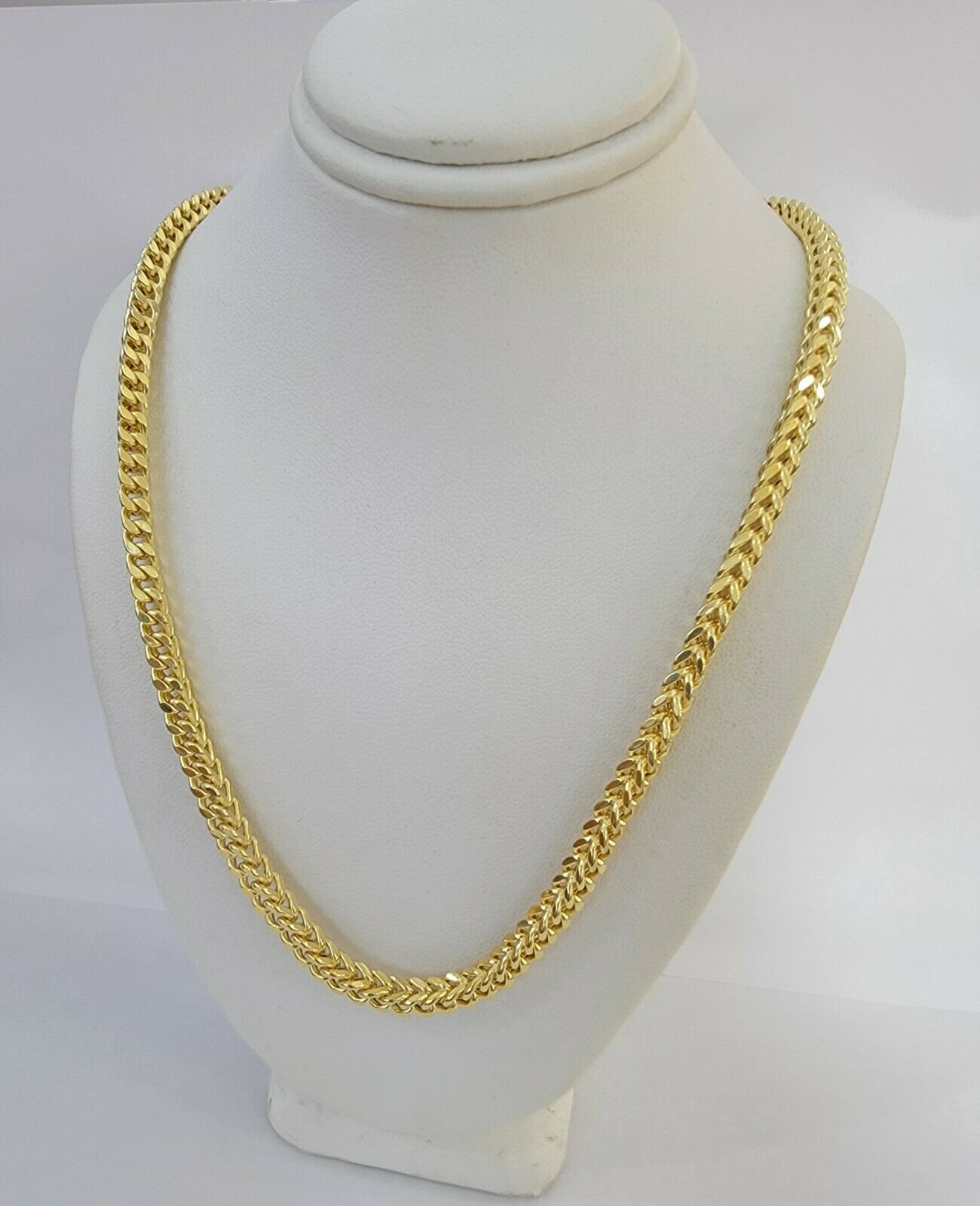 10K Gold Franco Link Chain 26" Necklace 5mm Thick, REAL 10kt Men's STRONG Chain - GoldenlinQ