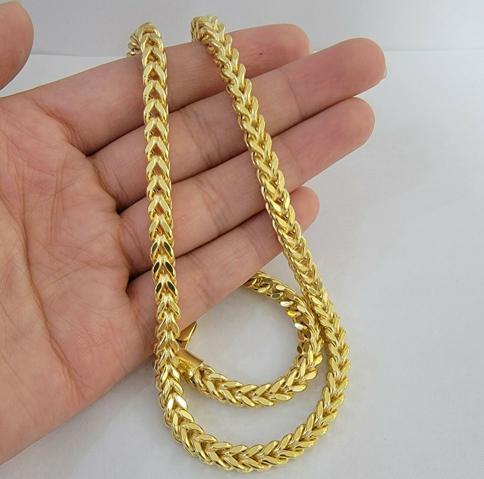 10K Gold Franco Link Chain 26" Necklace 6mm Thick, REAL 10kt Men's STRONG Chain - GoldenlinQ