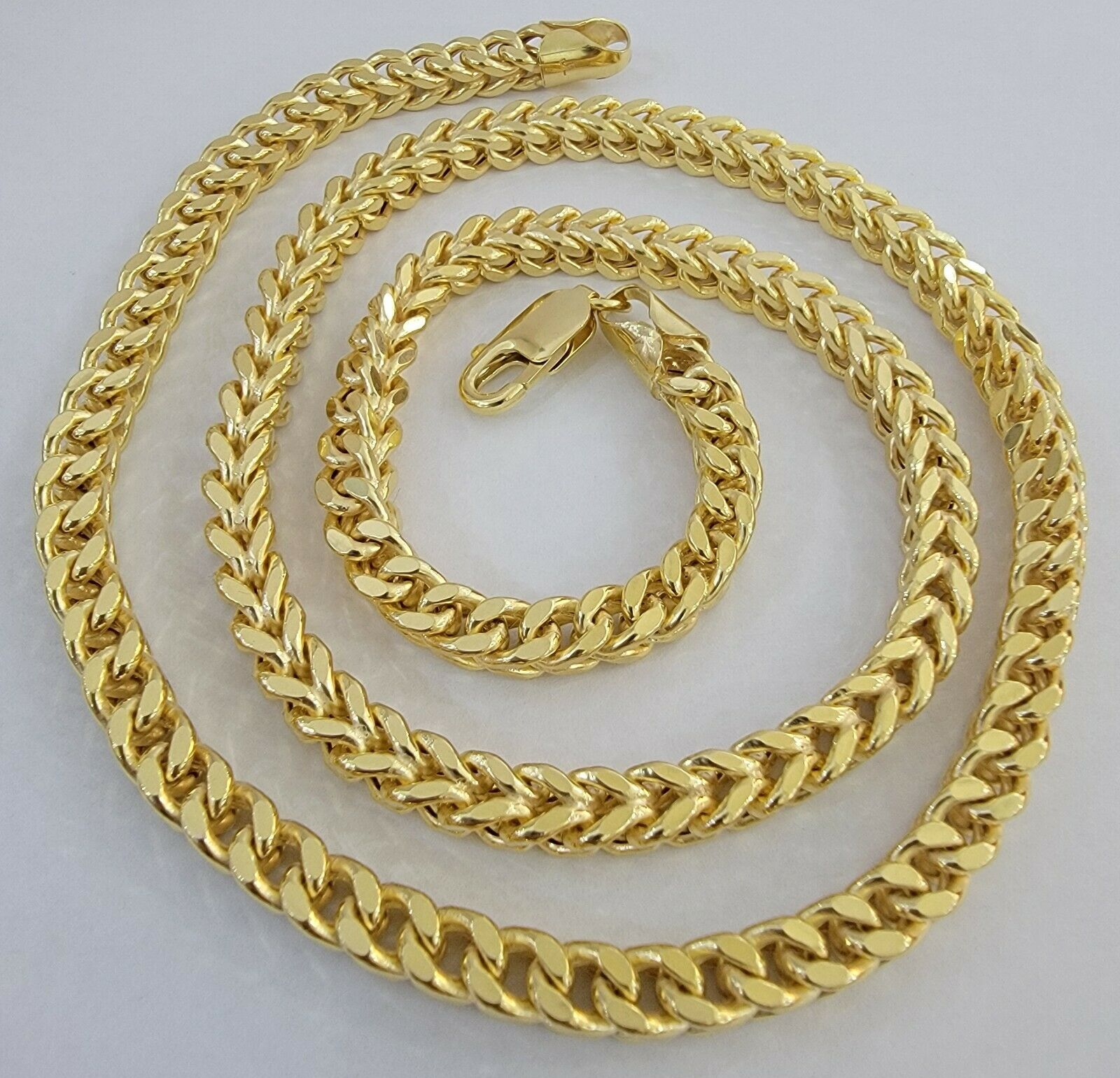 10K Gold Franco Link Chain 26" Necklace 6mm Thick, REAL 10kt Men's STRONG Chain - GoldenlinQ