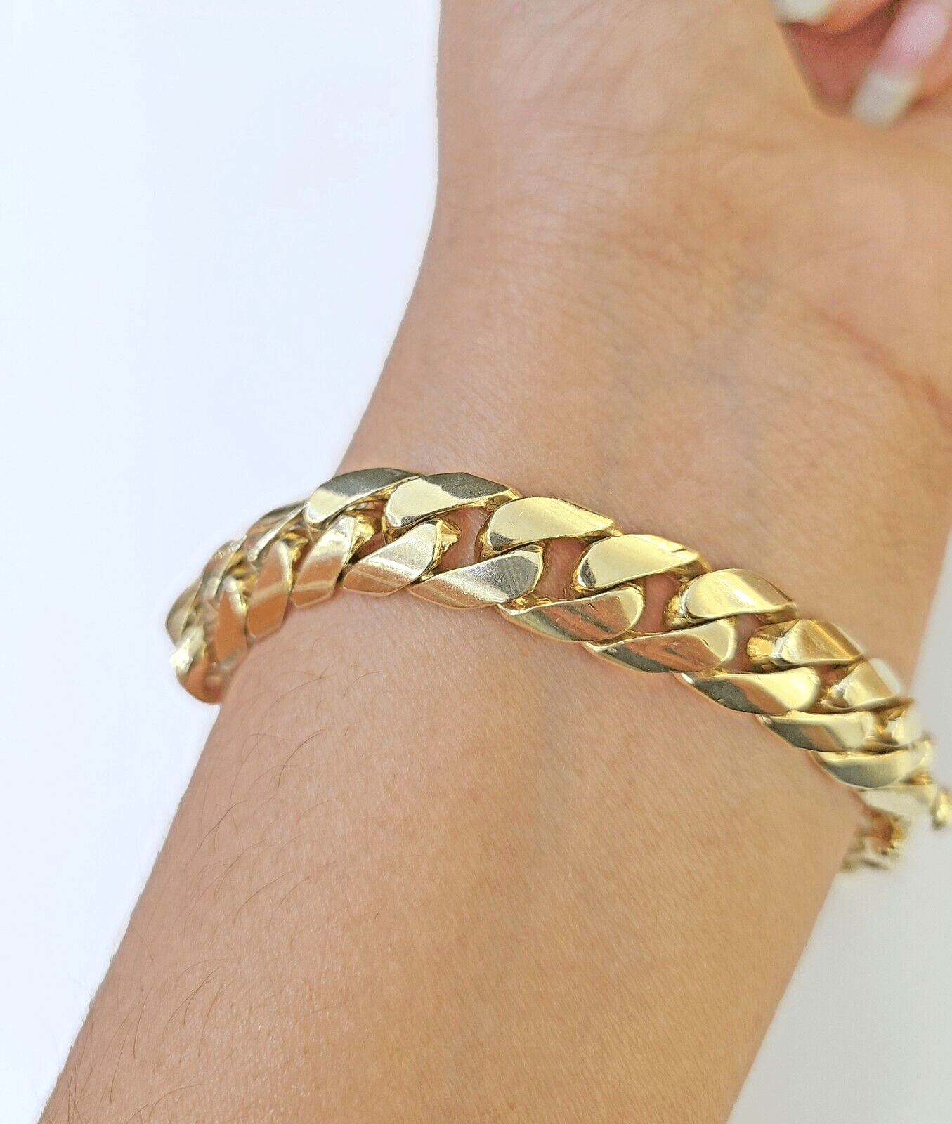 10K Gold ID Bracelet With Miami Cuban 10 mm 9" inches 10kt - GoldenlinQ