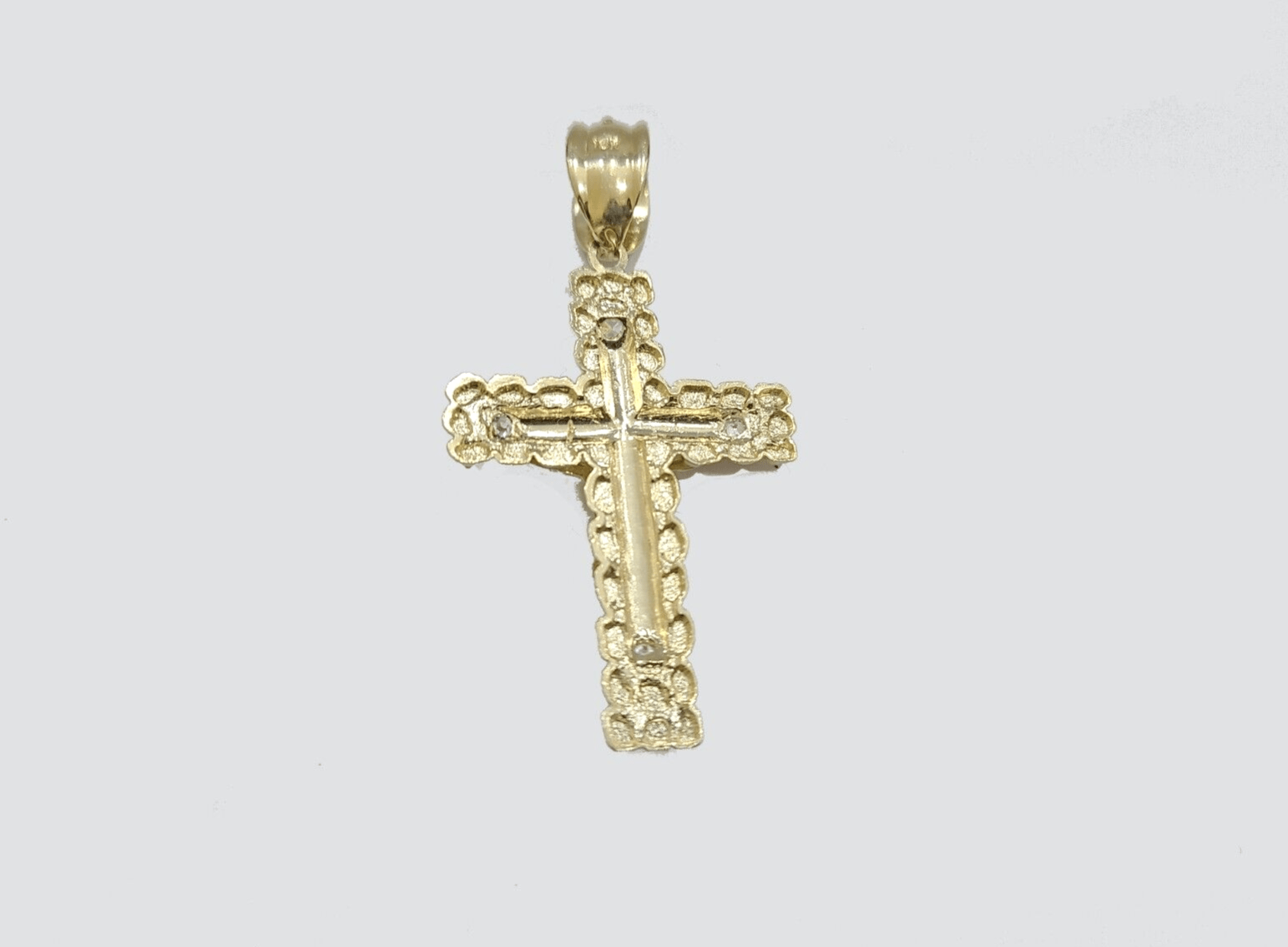 10k Gold Jesus Crucifix Cross Pendant Charm 10kt Yellow 2'' Inch For Chain Real - GoldenlinQ