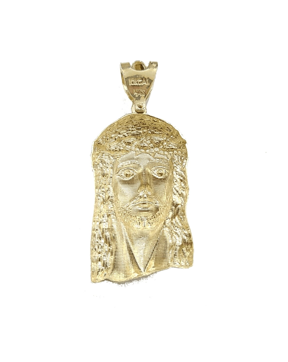 10k Gold Jesus Head Charm Rope Chain Necklace 6mm 20'' Set & Pendant 10kt REAL - GoldenlinQ