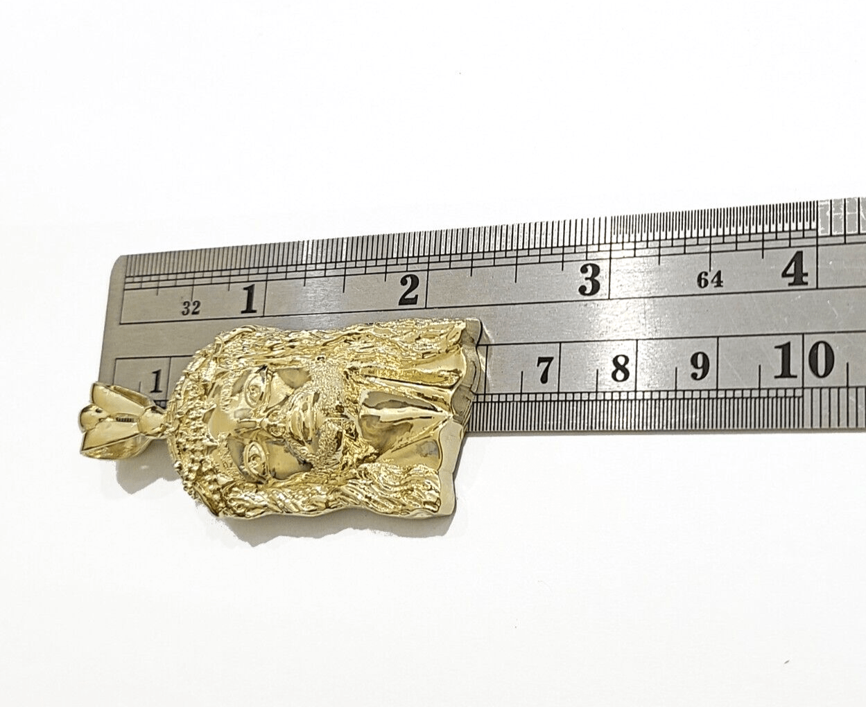 10k Gold Jesus Head Charm Rope Chain Necklace 6mm 22'' Set & Pendant 10kt REAL - GoldenlinQ