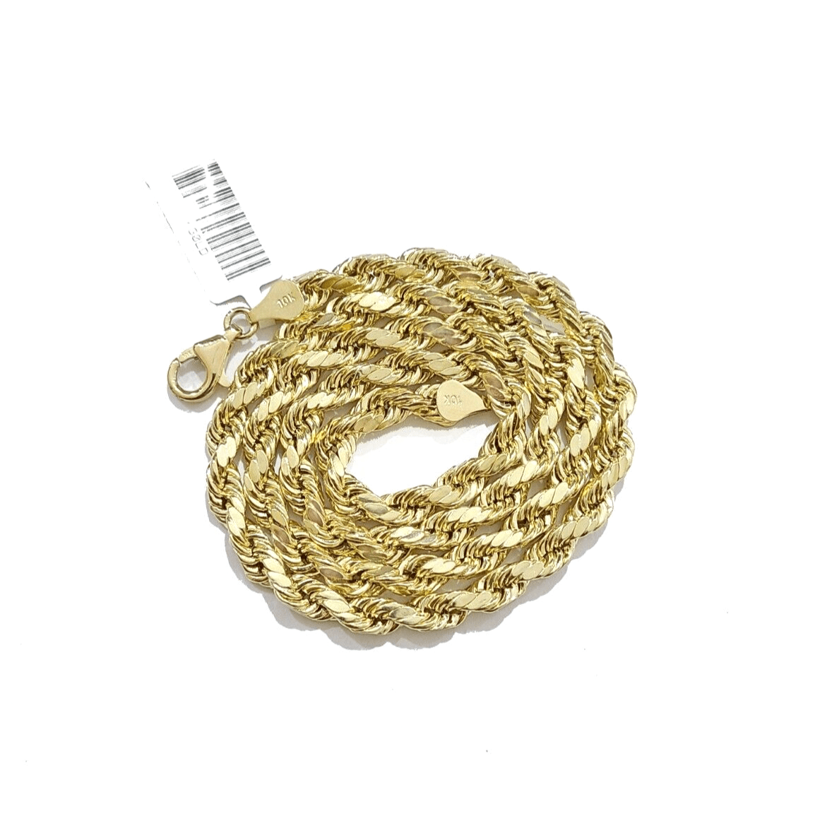 10k Gold Jesus Head Charm Rope Chain Necklace 6mm 26'' Set & Pendant 10kt REAL - GoldenlinQ