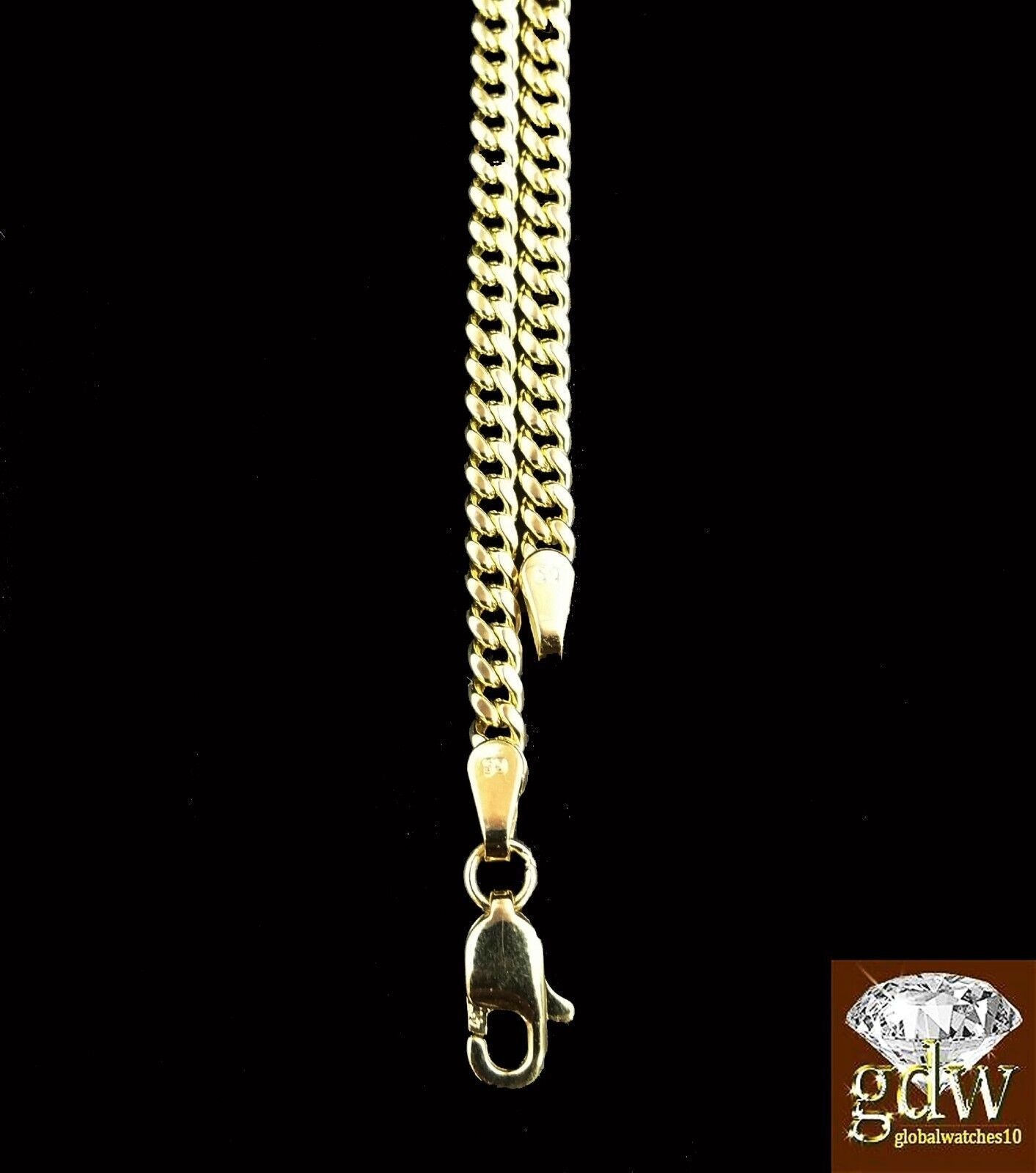 10k Gold Miami Cuban Chain Necklace 22" Inch Men Women Link 4mm Real 10k Gold - GoldenlinQ