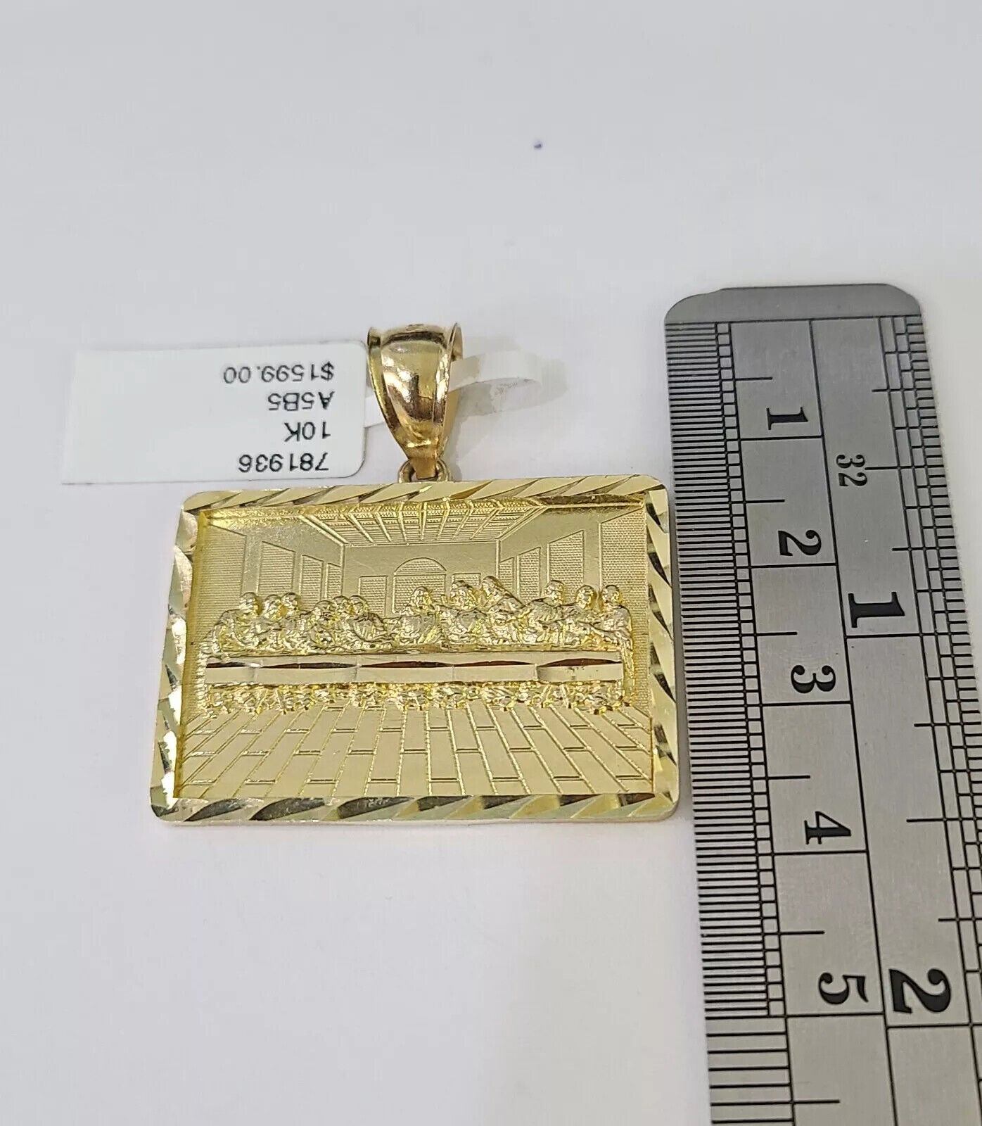 10k Gold Miami Cuban Link Chain Necklace 5mm & Last Supper Charm Pendant 18" - 26" - GoldenlinQ