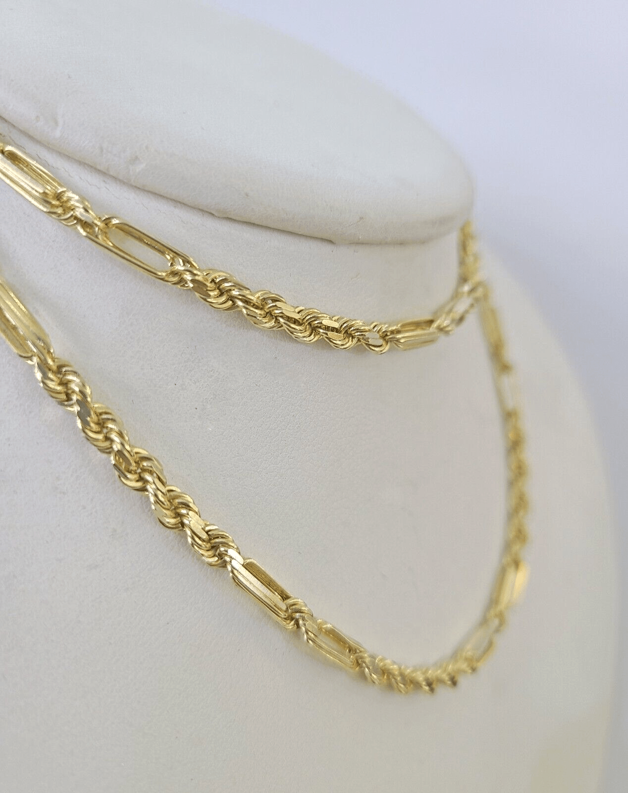 10k Gold Milano Rope chain Solid 4mm 20 Inches Yellow Gold Necklace Real - GoldenlinQ