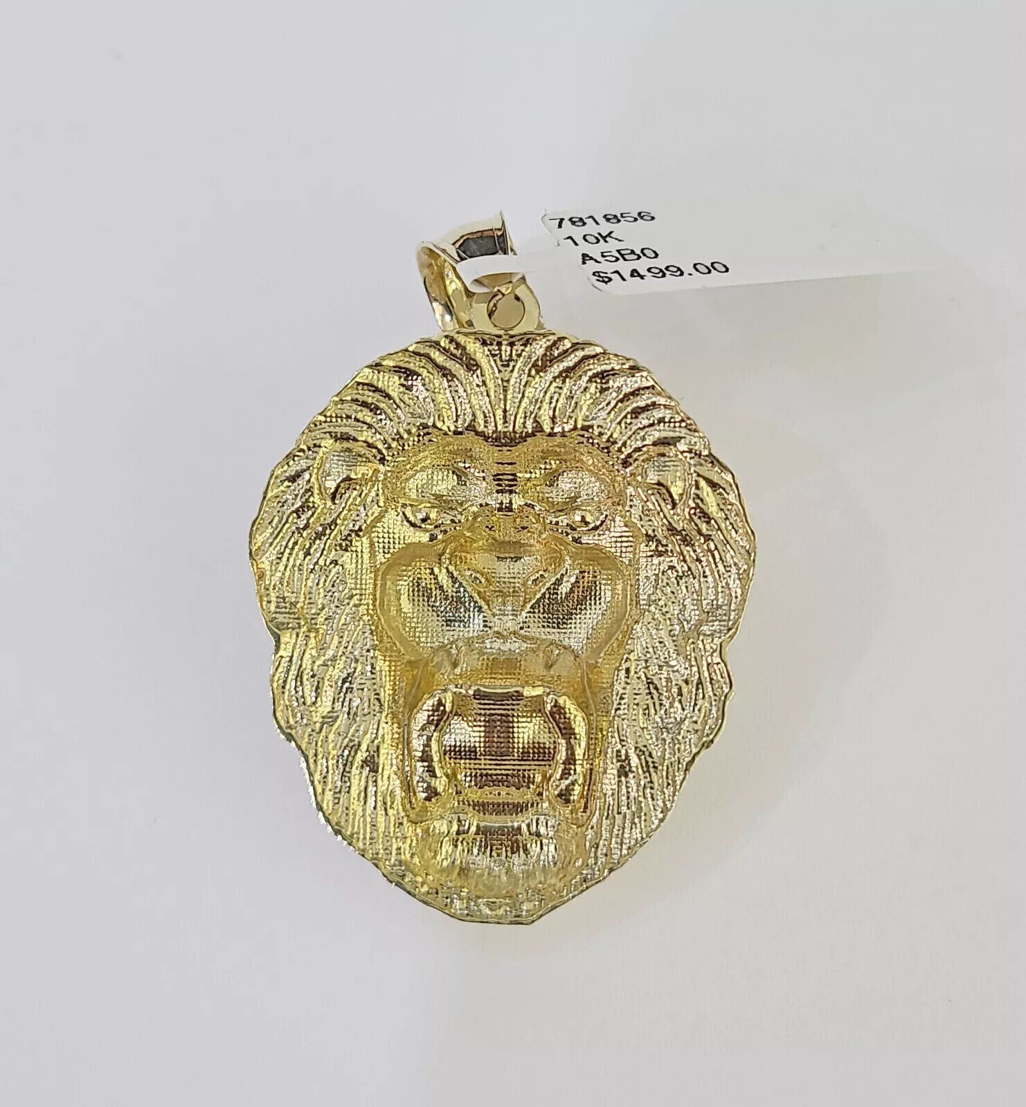 10k Gold Necklace & Lion charm Pendant REAL 10kt Men's Byzantine Chain Charm SET - GoldenlinQ