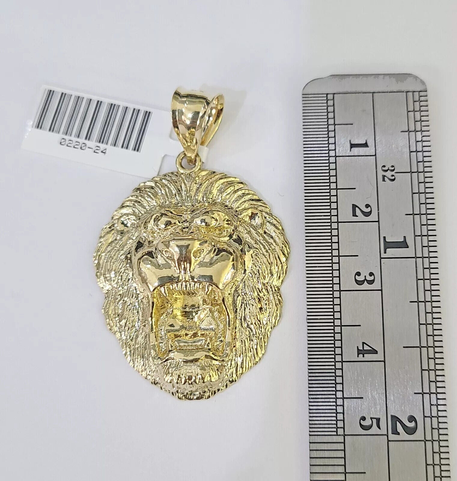 10k Gold Necklace & Lion charm Pendant REAL 10kt Men's Byzantine Chain Charm SET - GoldenlinQ