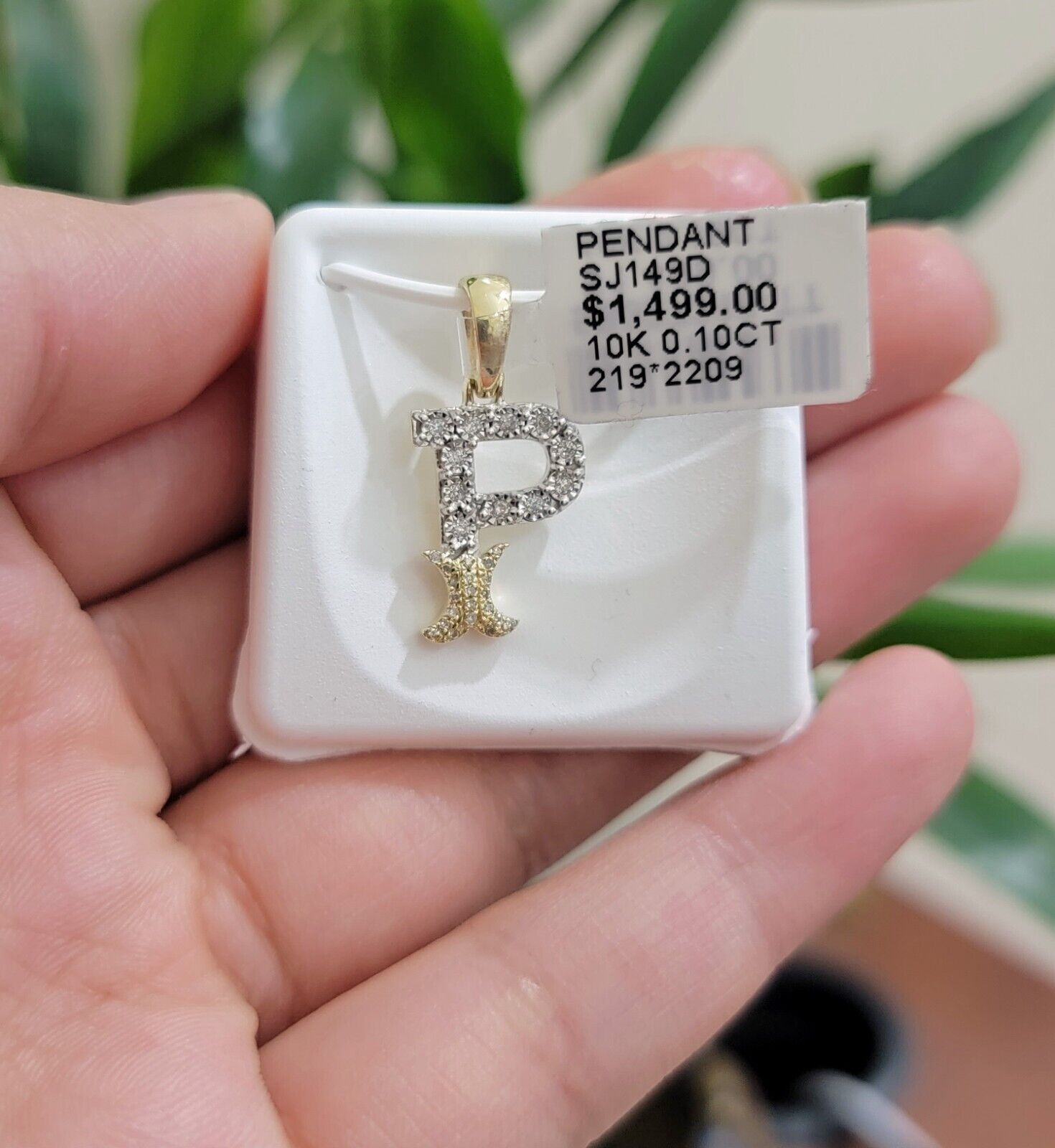 10k Gold Pendant Initial Charm Natural Diamond A - Z Alphabet 10K Yellow Gold REAL - GoldenlinQ