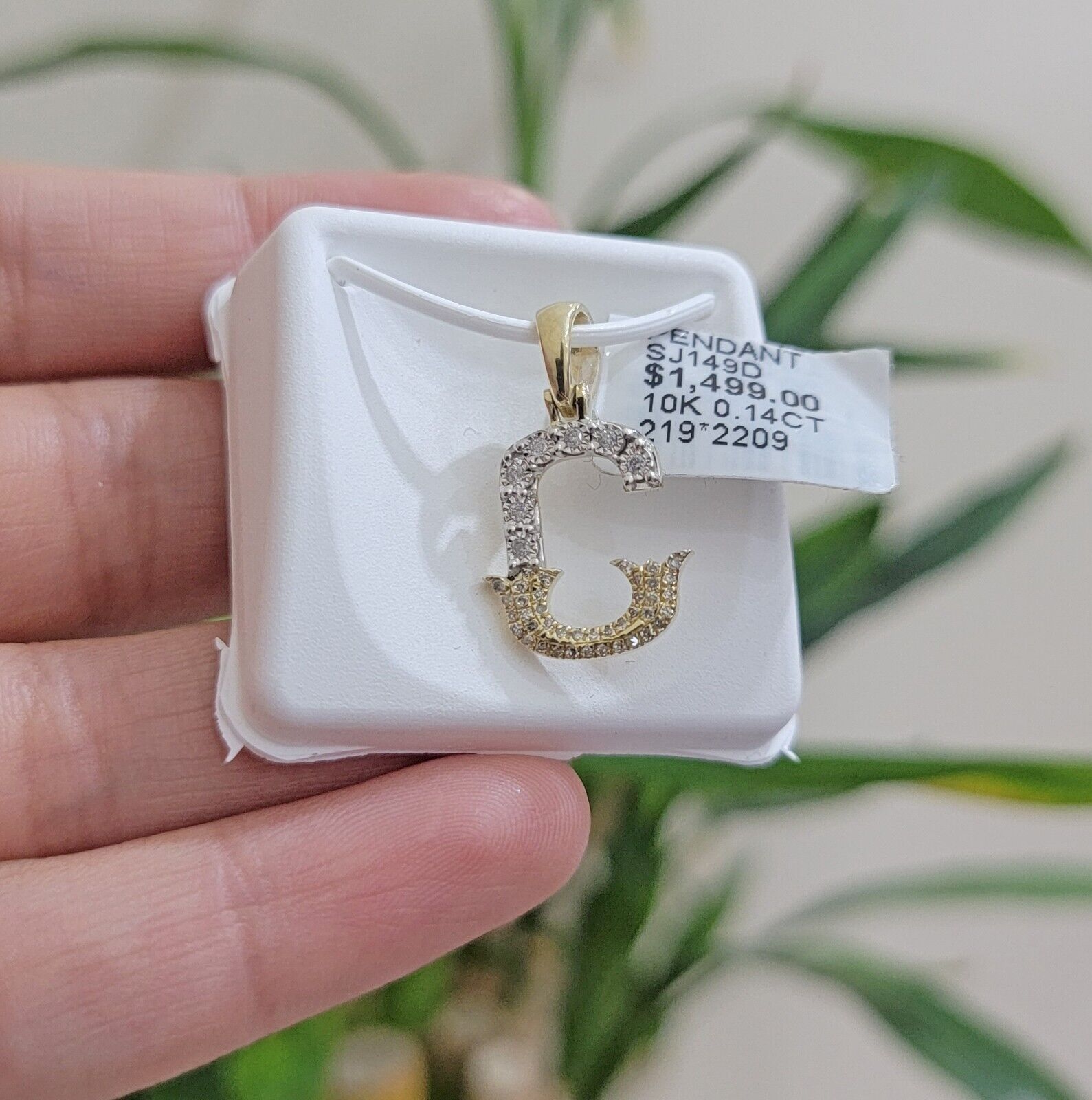 10k Gold Pendant Initial Charm Natural Diamond A - Z Alphabet 10K Yellow Gold REAL - GoldenlinQ