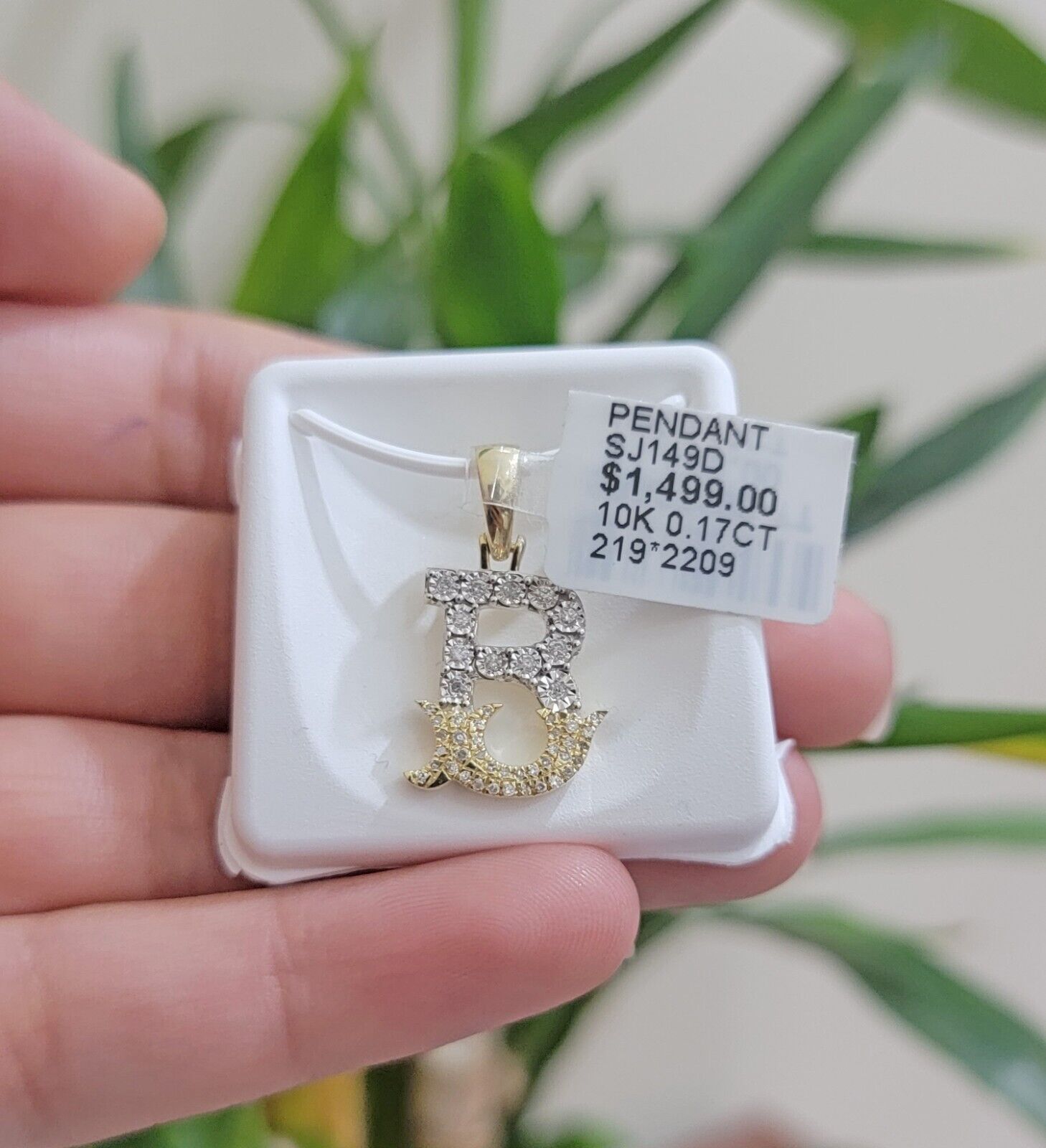 10k Gold Pendant Initial Charm Natural Diamond A - Z Alphabet 10K Yellow Gold REAL - GoldenlinQ