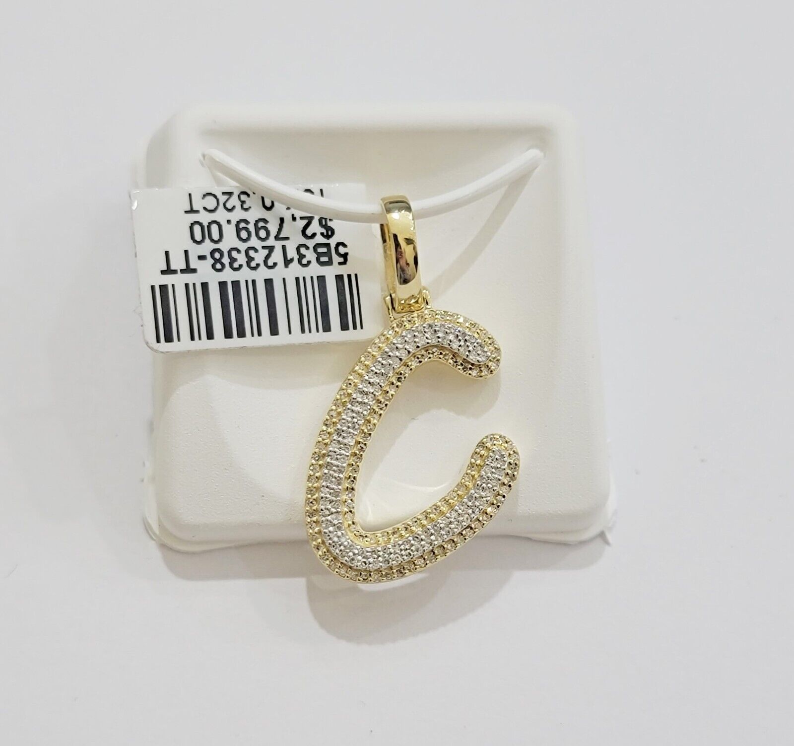 10k Gold Pendant Natural Diamond Initial Charm A - Z Alphabet 10K Yellow Gold REAL - GoldenlinQ