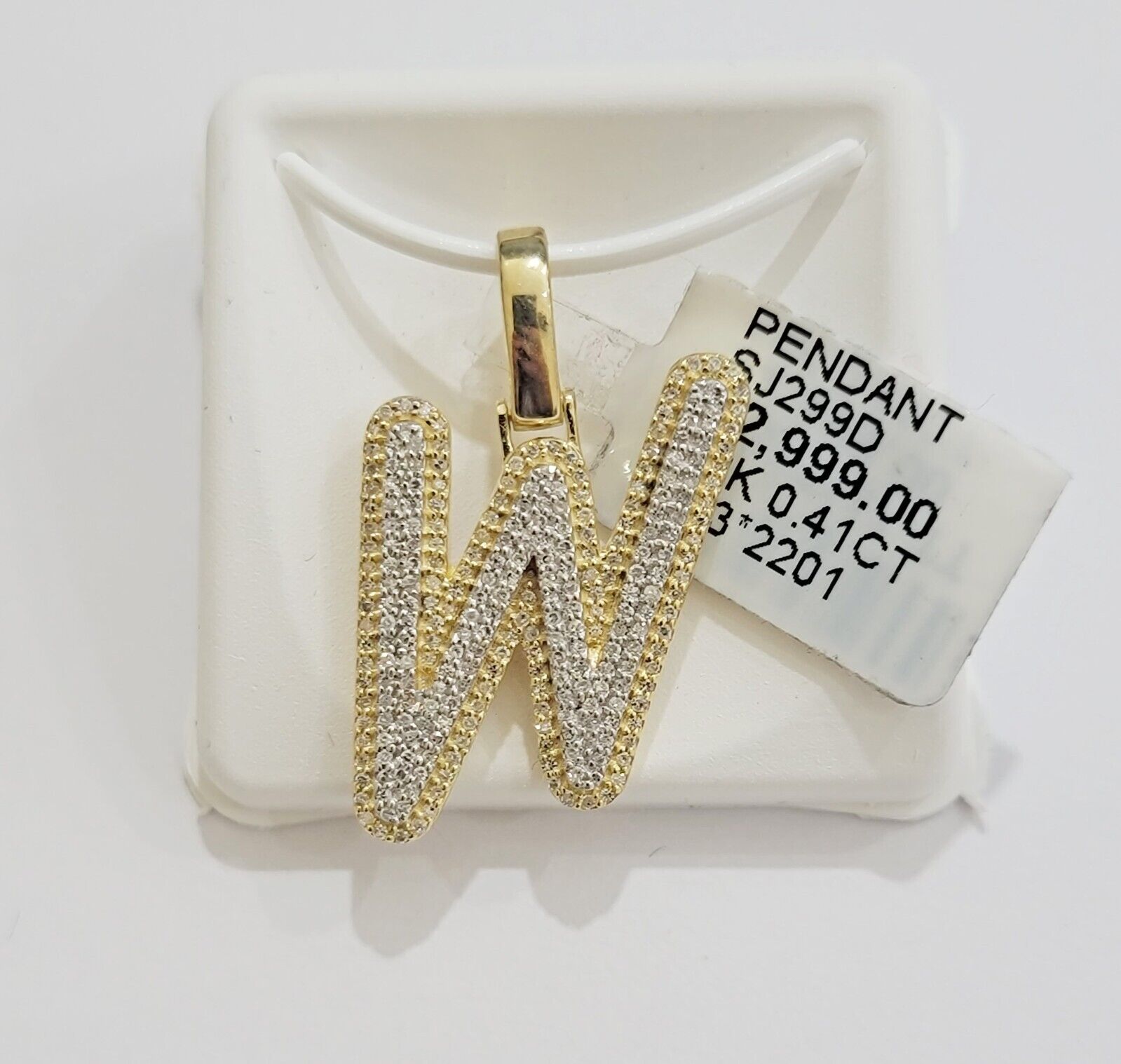 10k Gold Pendant Natural Diamond Initial Charm A - Z Alphabet 10K Yellow Gold REAL - GoldenlinQ