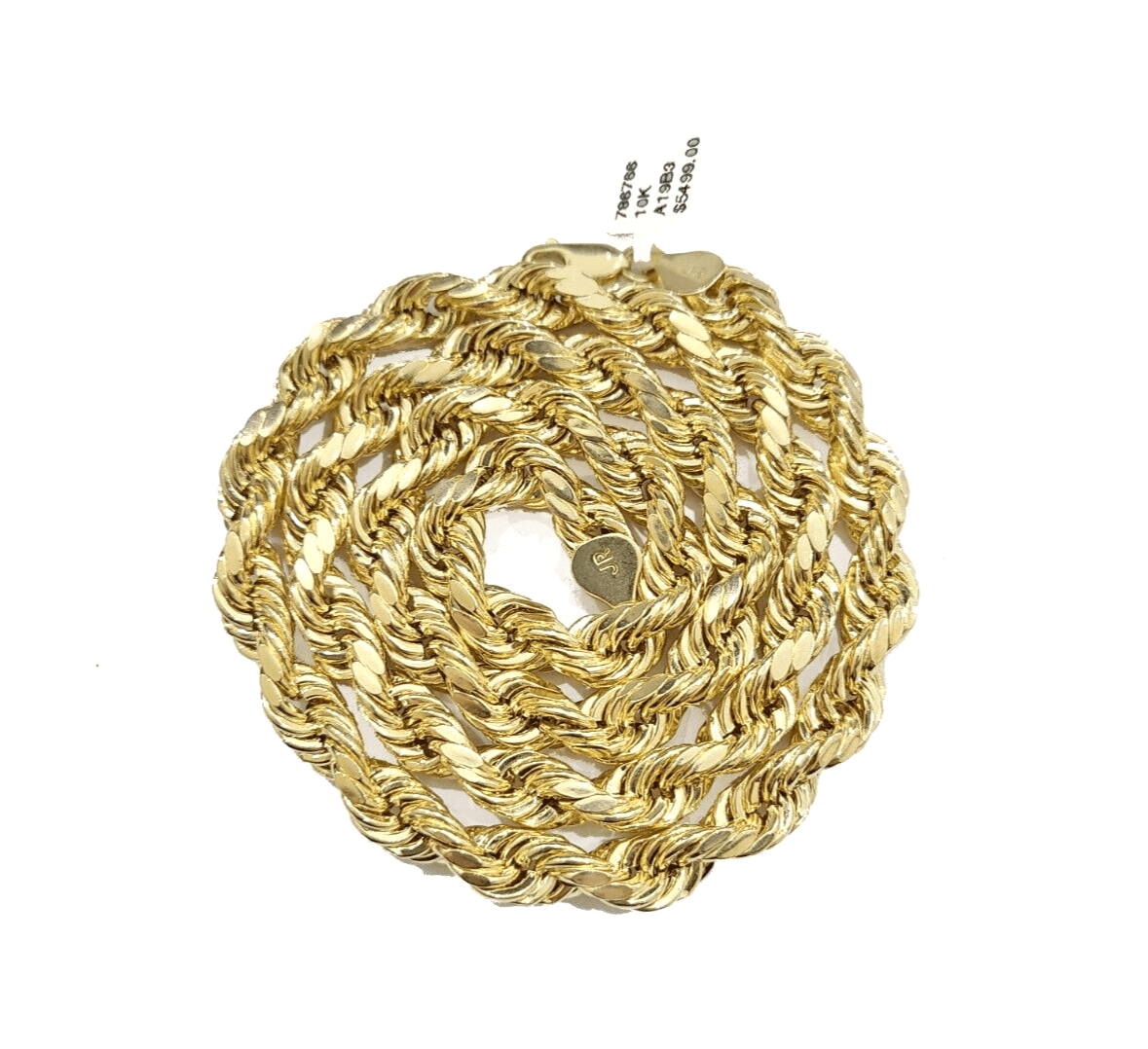 10k Gold Pharaoh Head Charm Rope Chain Necklace 8mm 22'' Set & Pendant 10kt REAL - GoldenlinQ